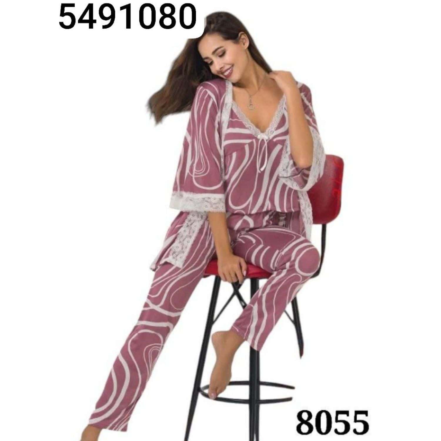 بيجامة 3 قطع كيمون 8055-F 1