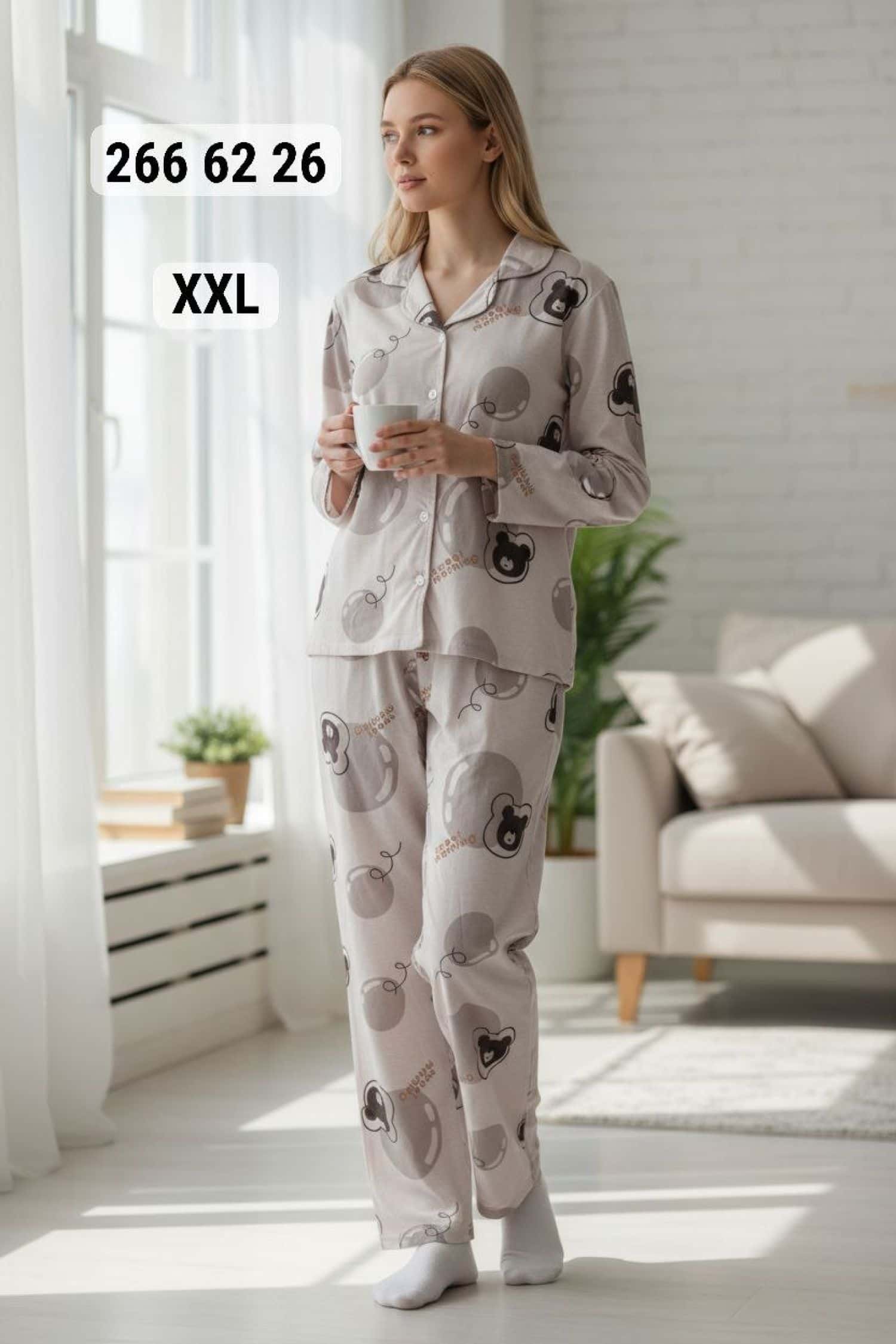 بيجامة كم زرار PS-7003 6