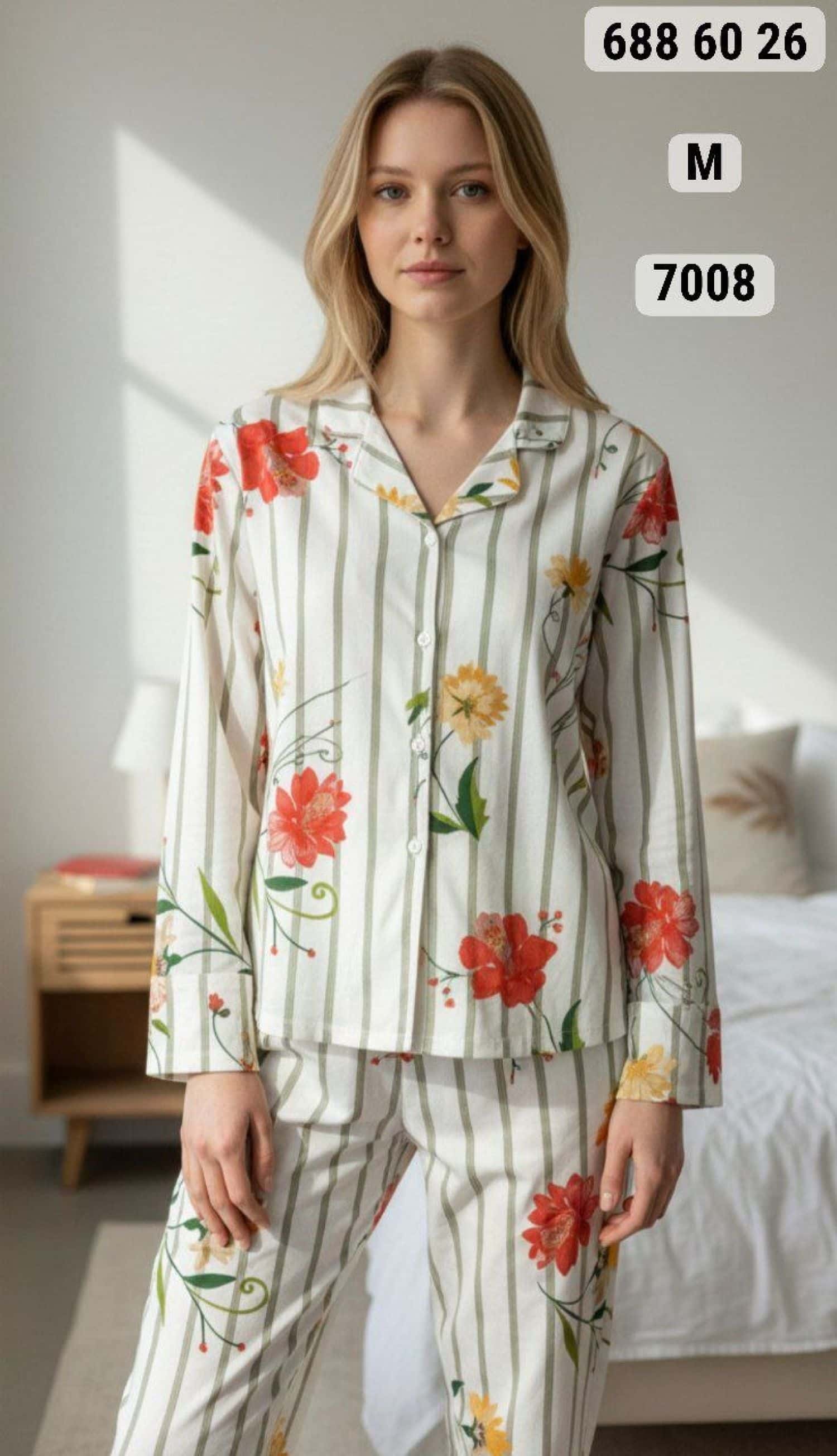 بيجامة كم زرار PS-7008 2