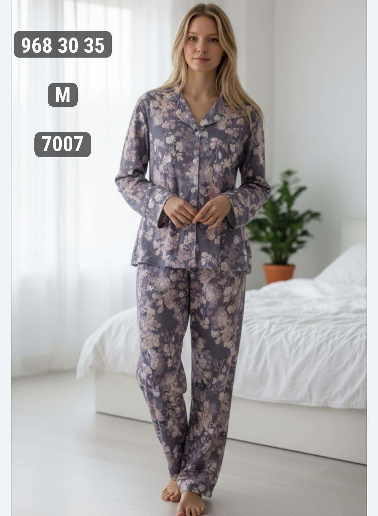 بيجامة كم زرار PS-7007 6