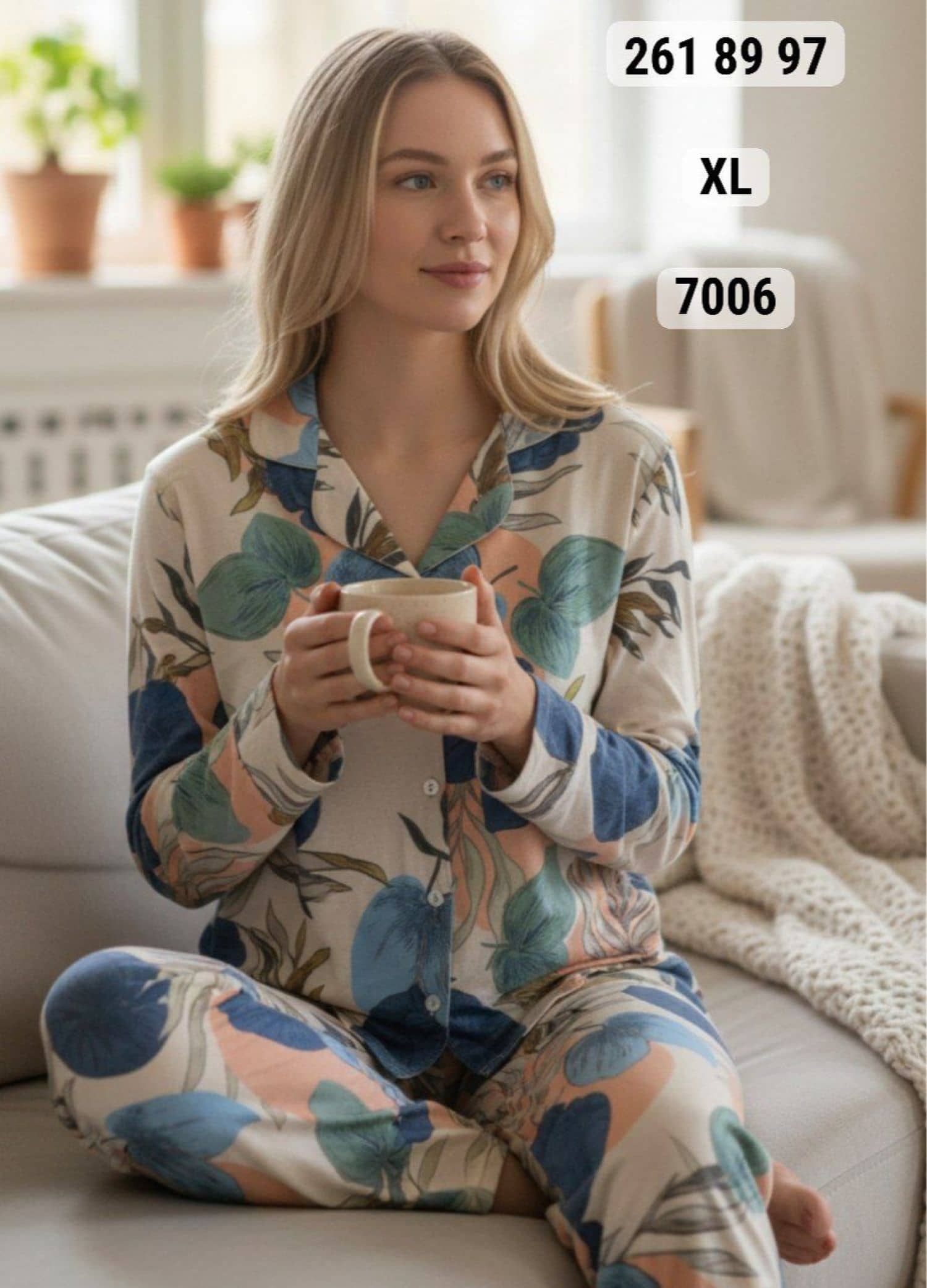 بيجامة كم زرار PS-7006