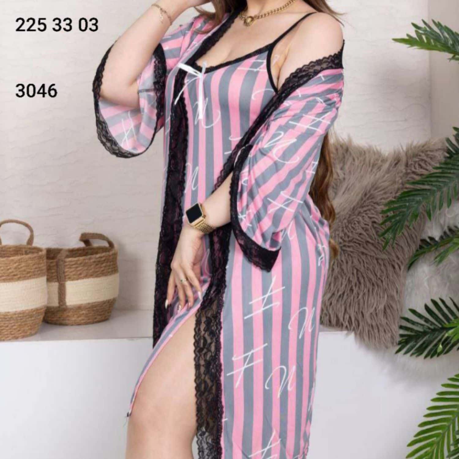 كيمون قطعتين قصيرة F-3046 4