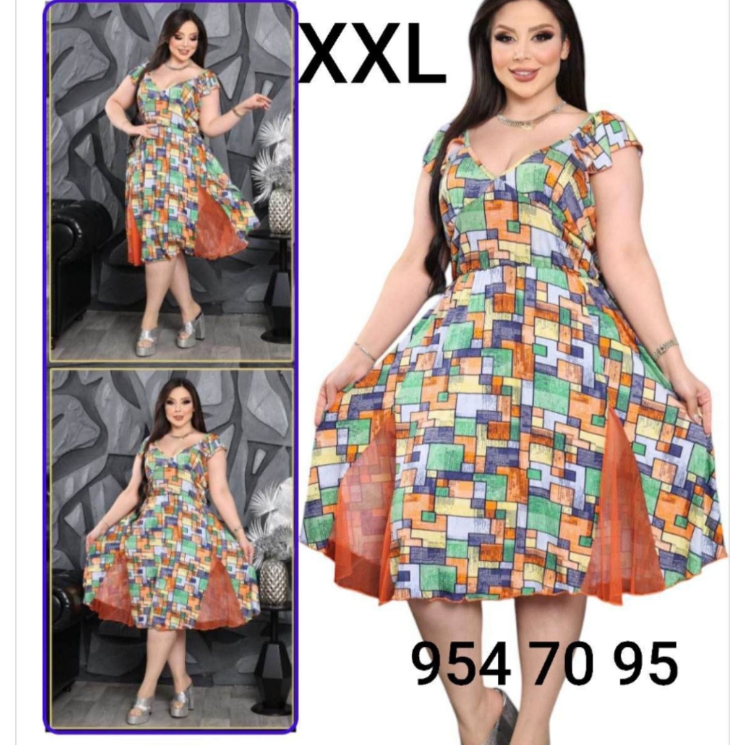 فستان مربعات قصير 2571