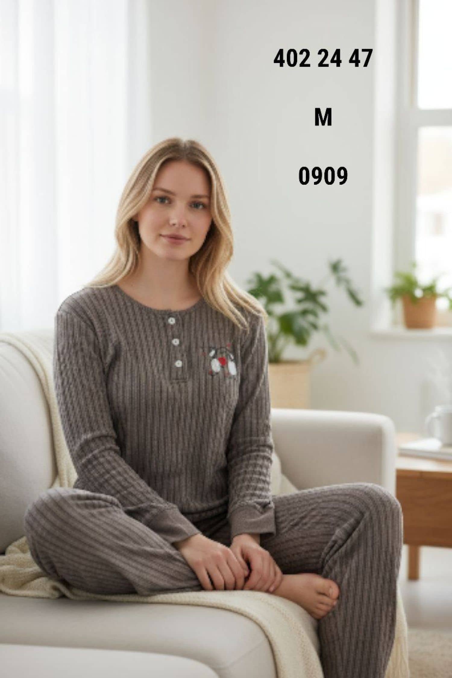 Uzun Kollu Pijama P-0909