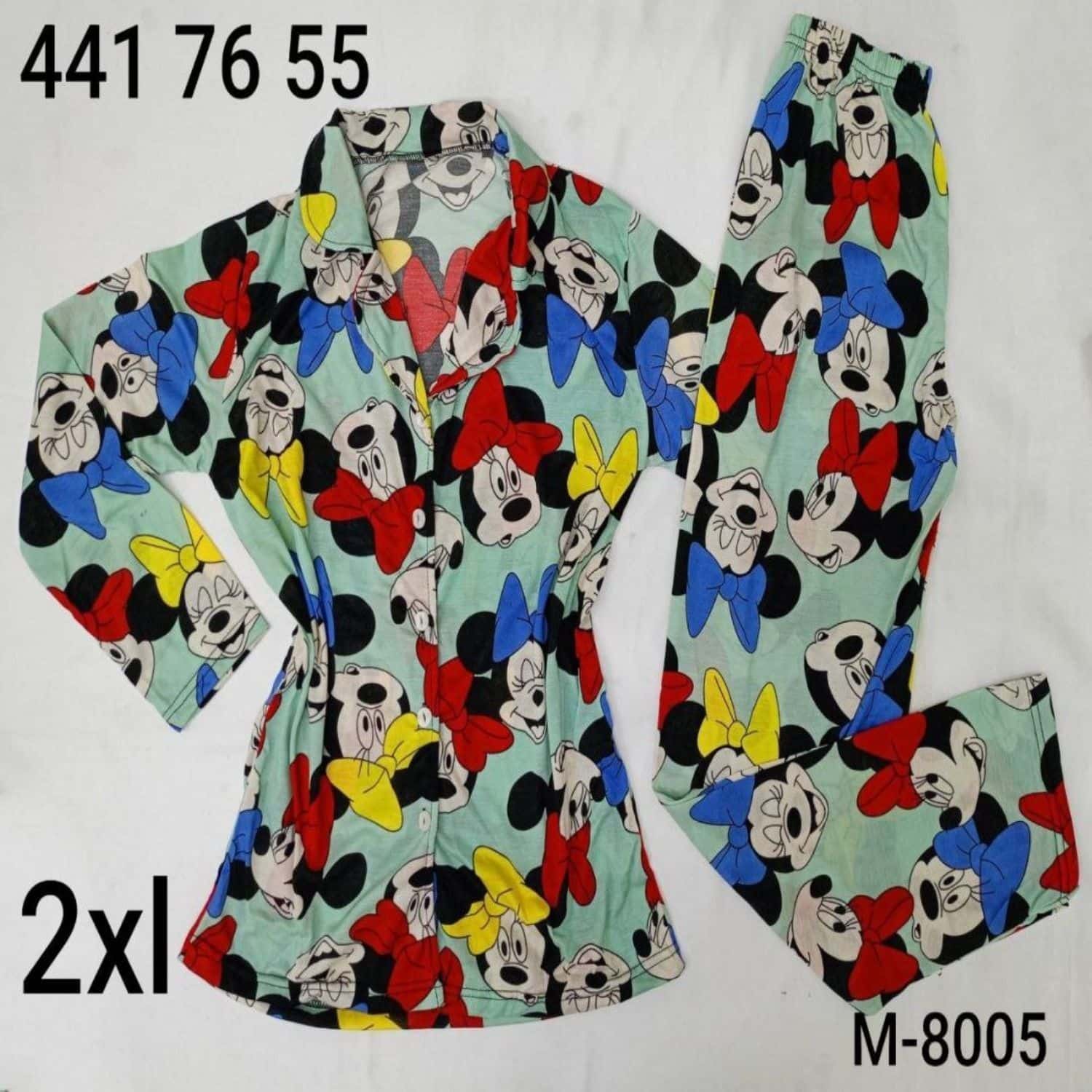 بيجامة كم زرار M-8005 4