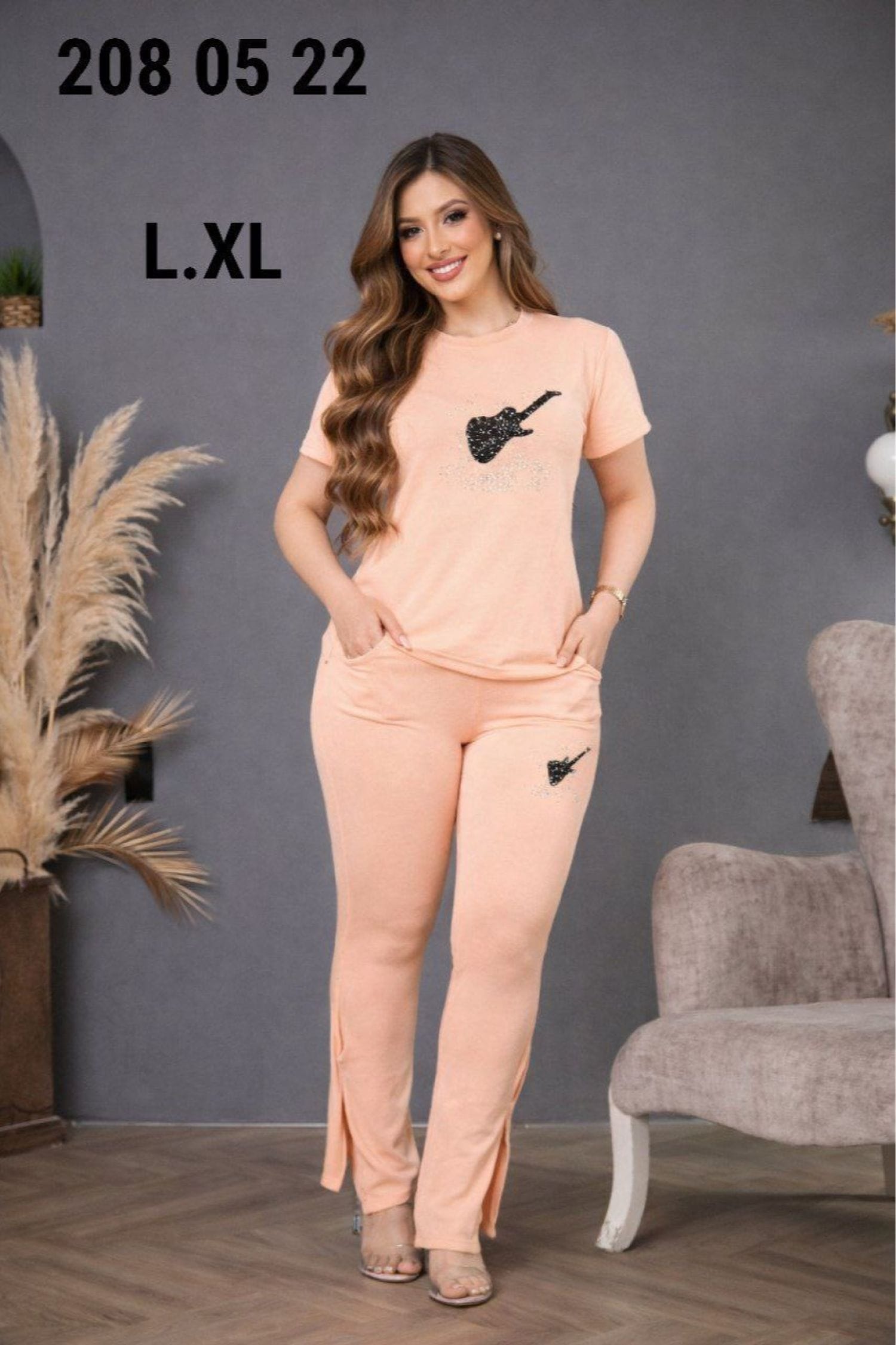 بيجامة نص كم D675