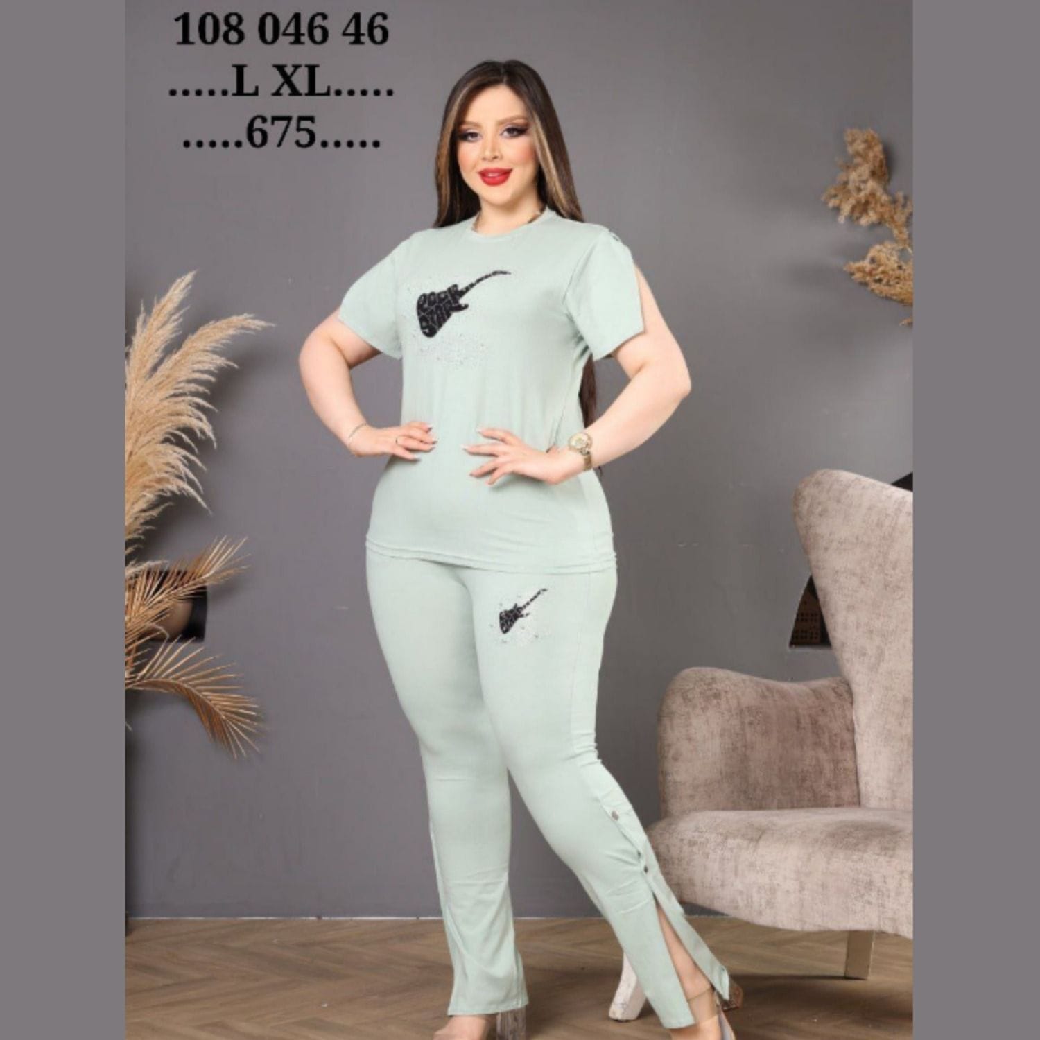 بيجامة نص كم D675