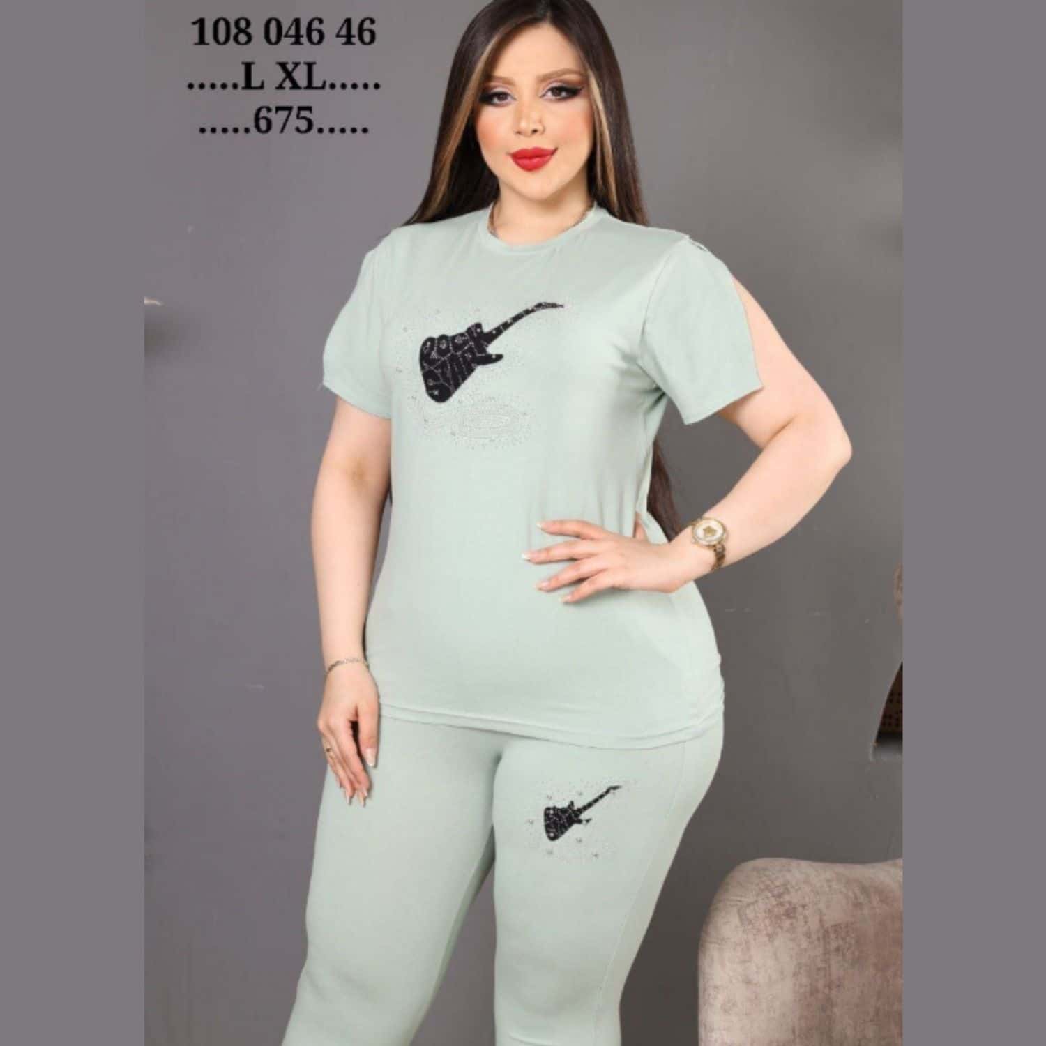 بيجامة نص كم D675 5