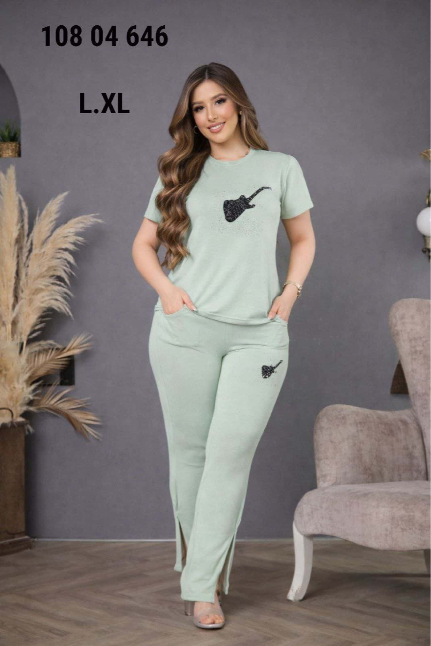 بيجامة نص كم D675 17