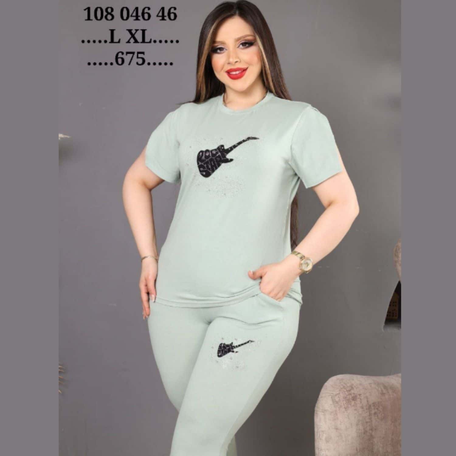 بيجامة نص كم D675 4