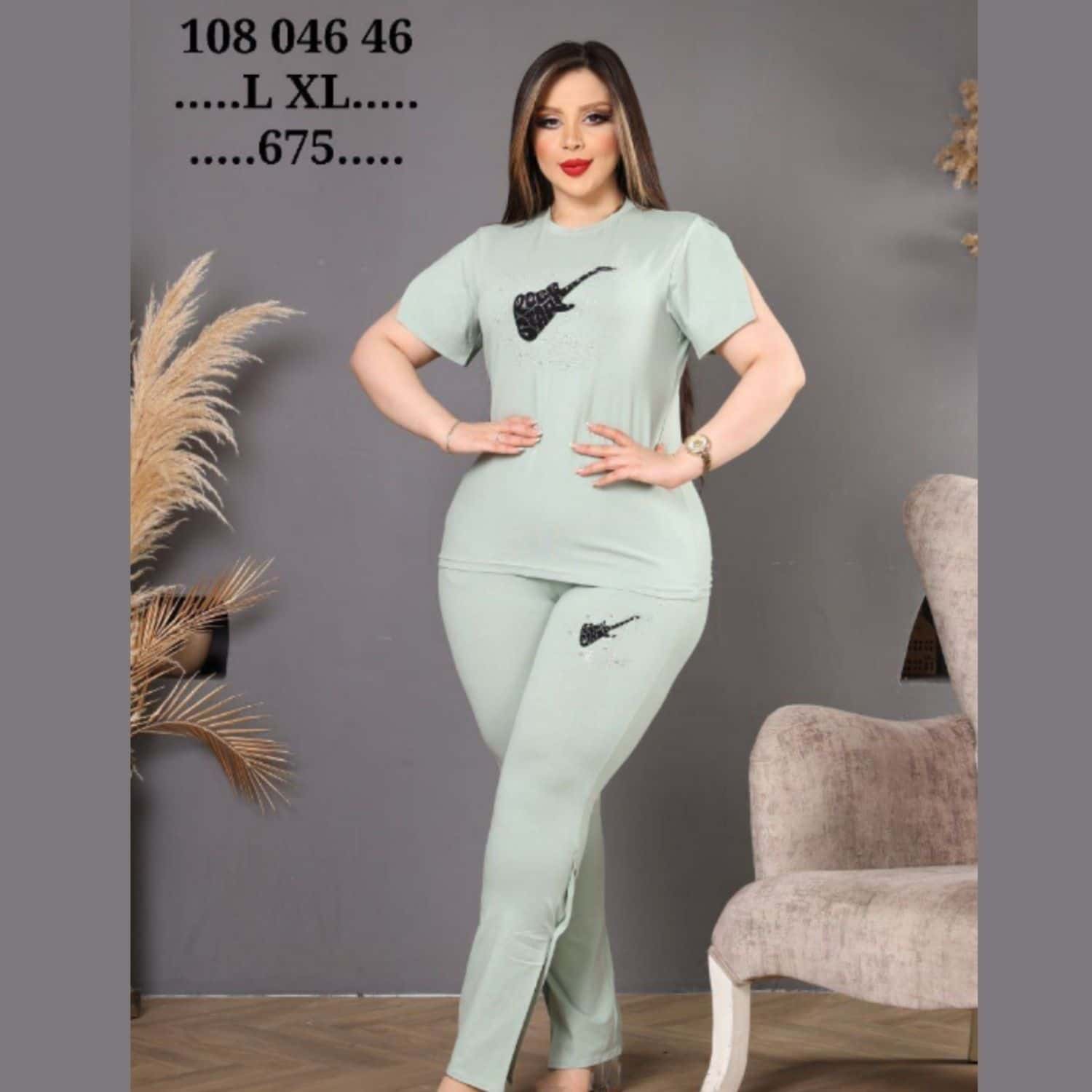 بيجامة نص كم D675 2