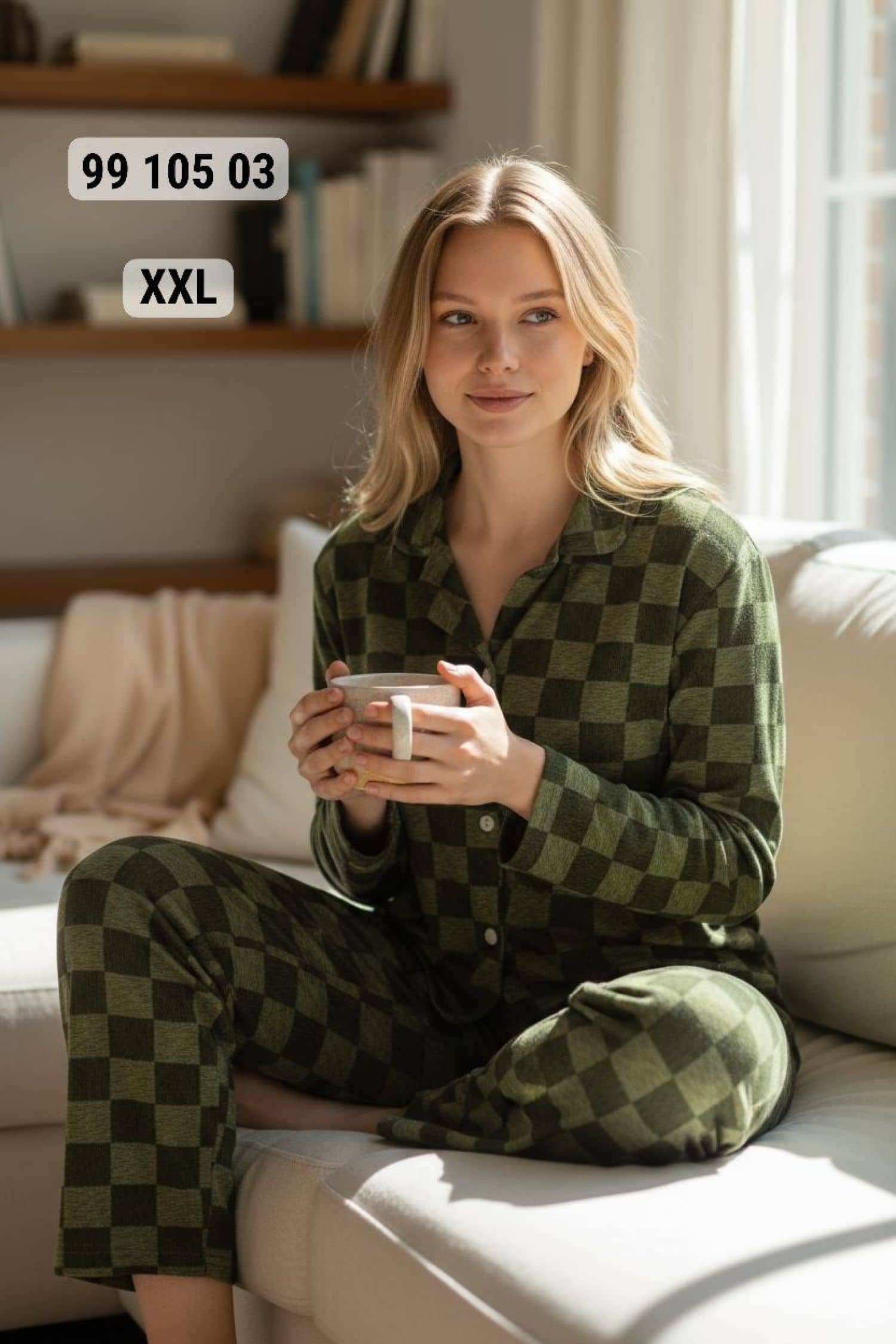 Düğme Kollu Pijama MD-7031