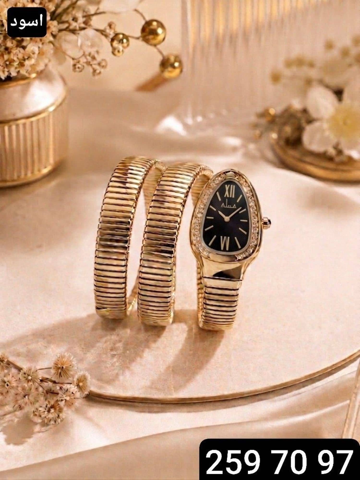 Black and Gold Snake Watch