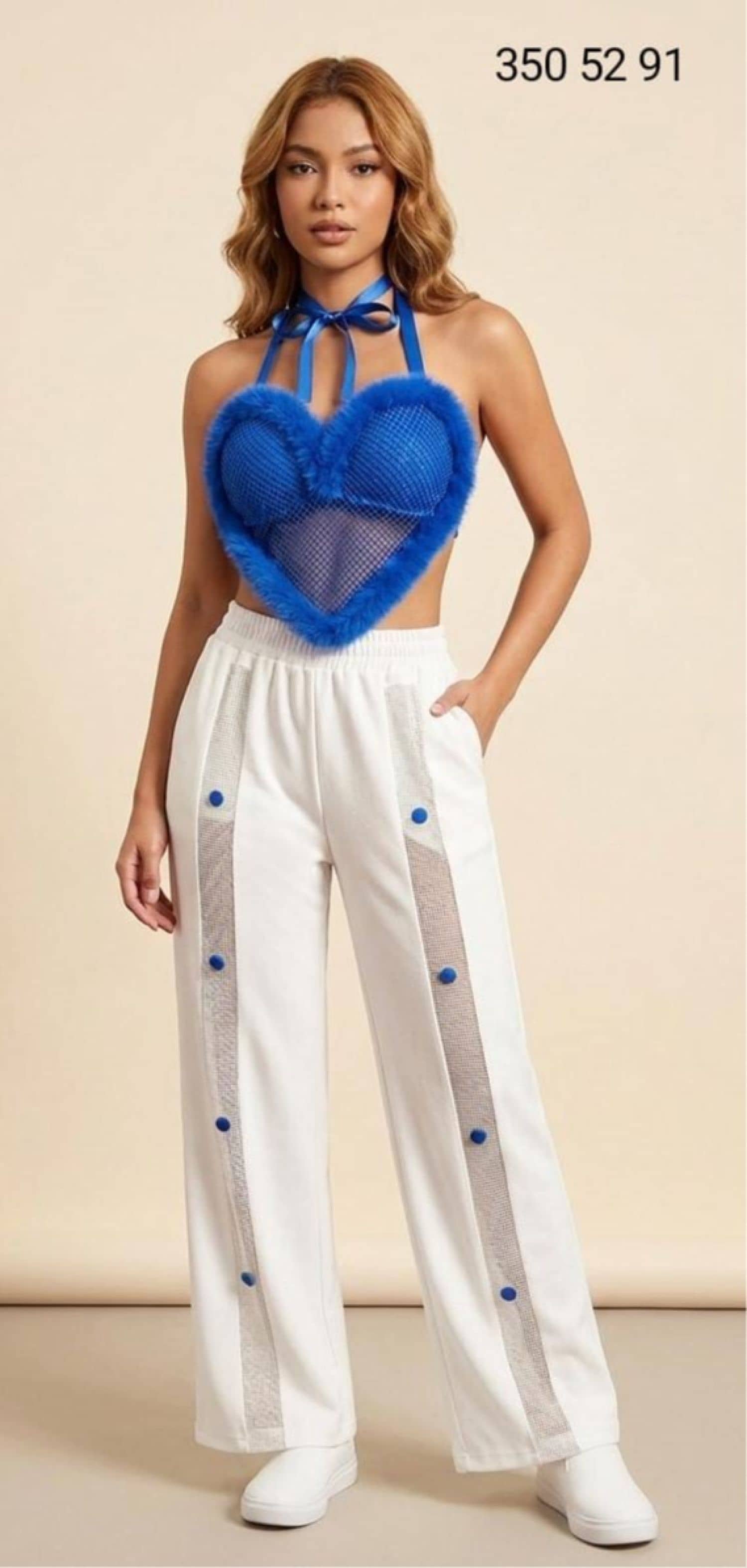 Tüllü Kalp Pijama Takımı