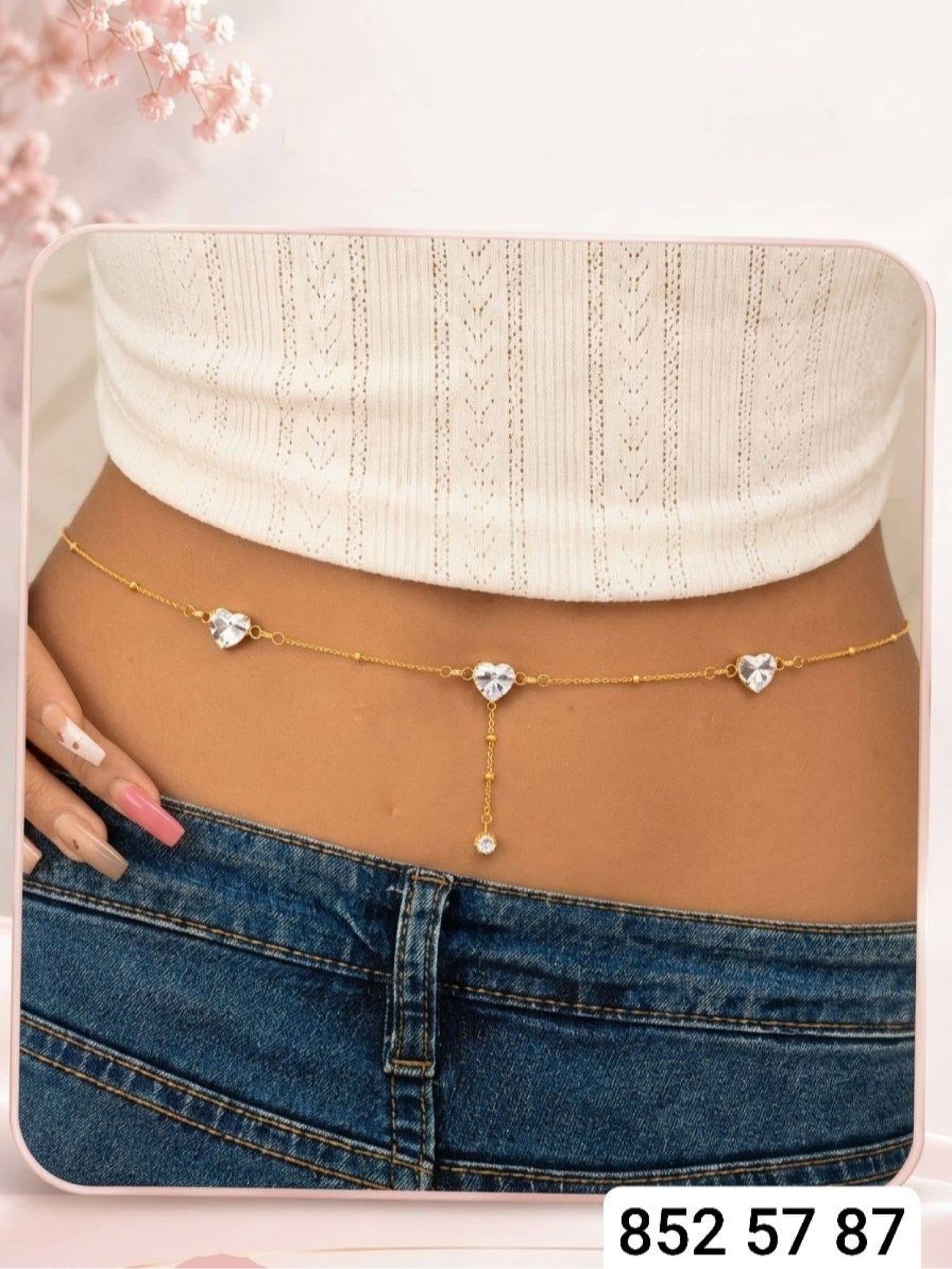 Diamond Hearts Waist Chain