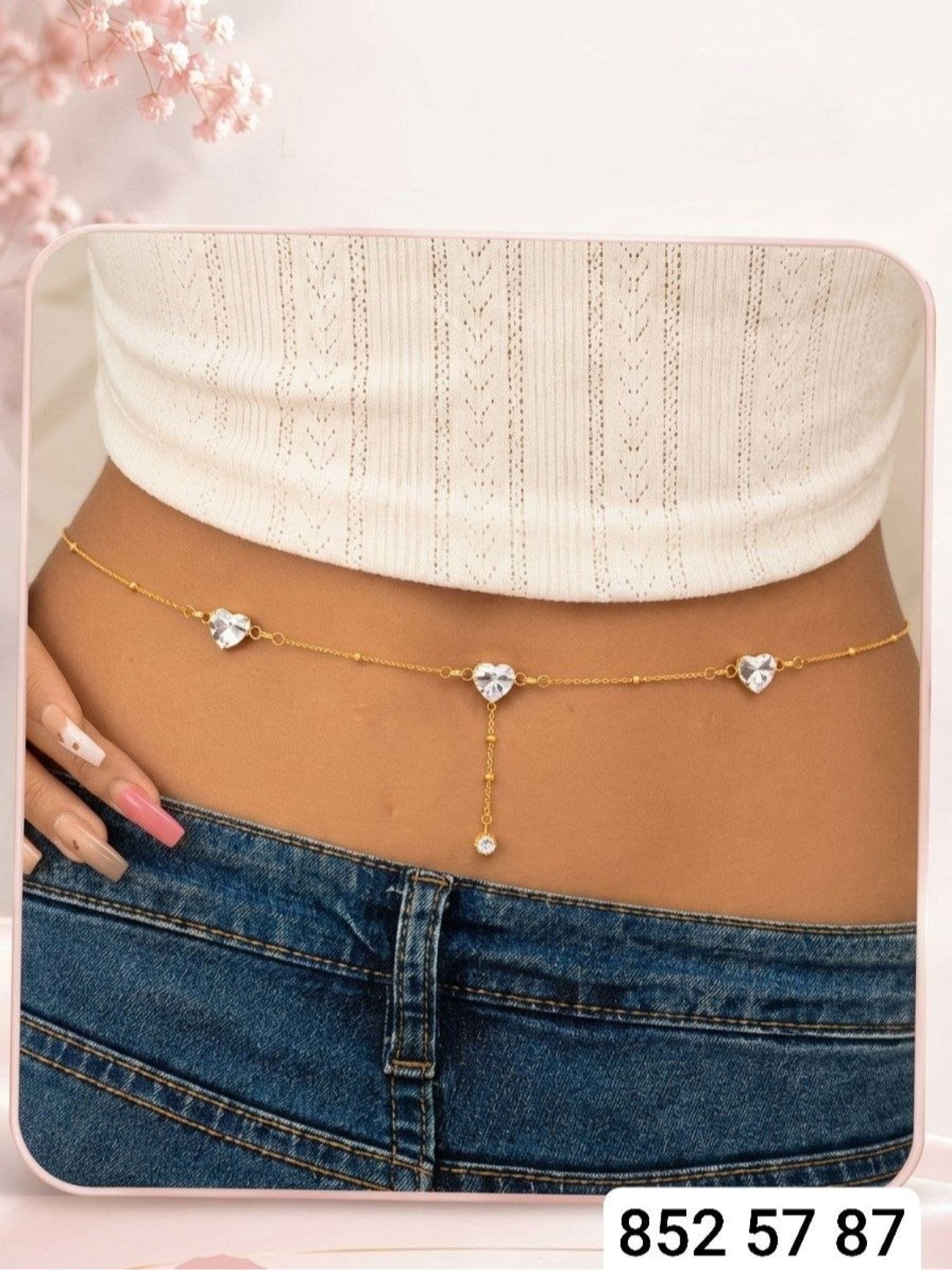 Diamond Hearts Waist Chain
