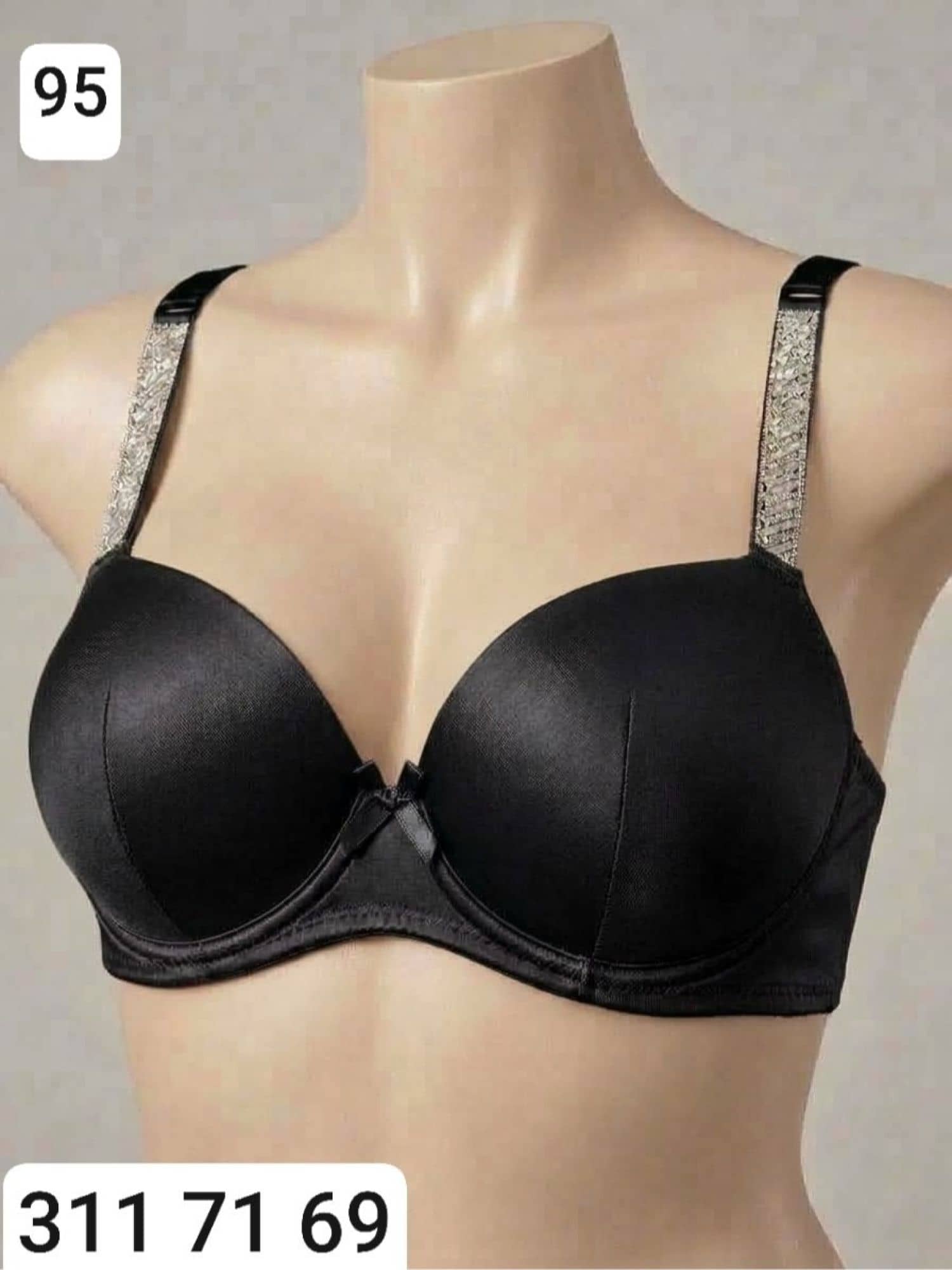 Diamond Strap Leather Bra 707