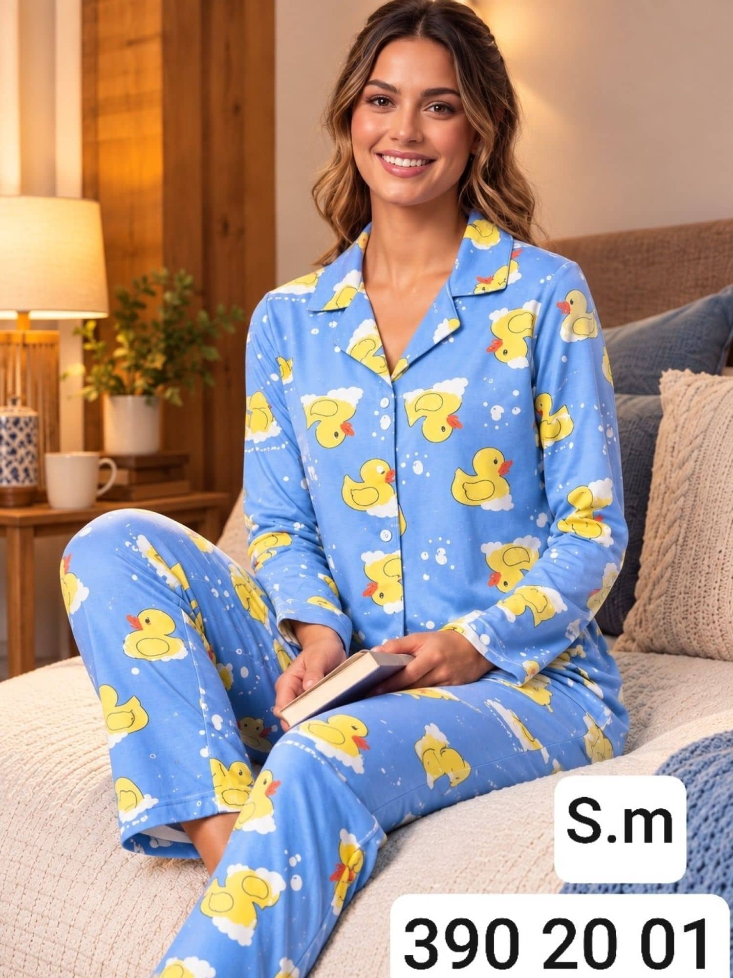 SUET-8400 Button Sleeve Pajama