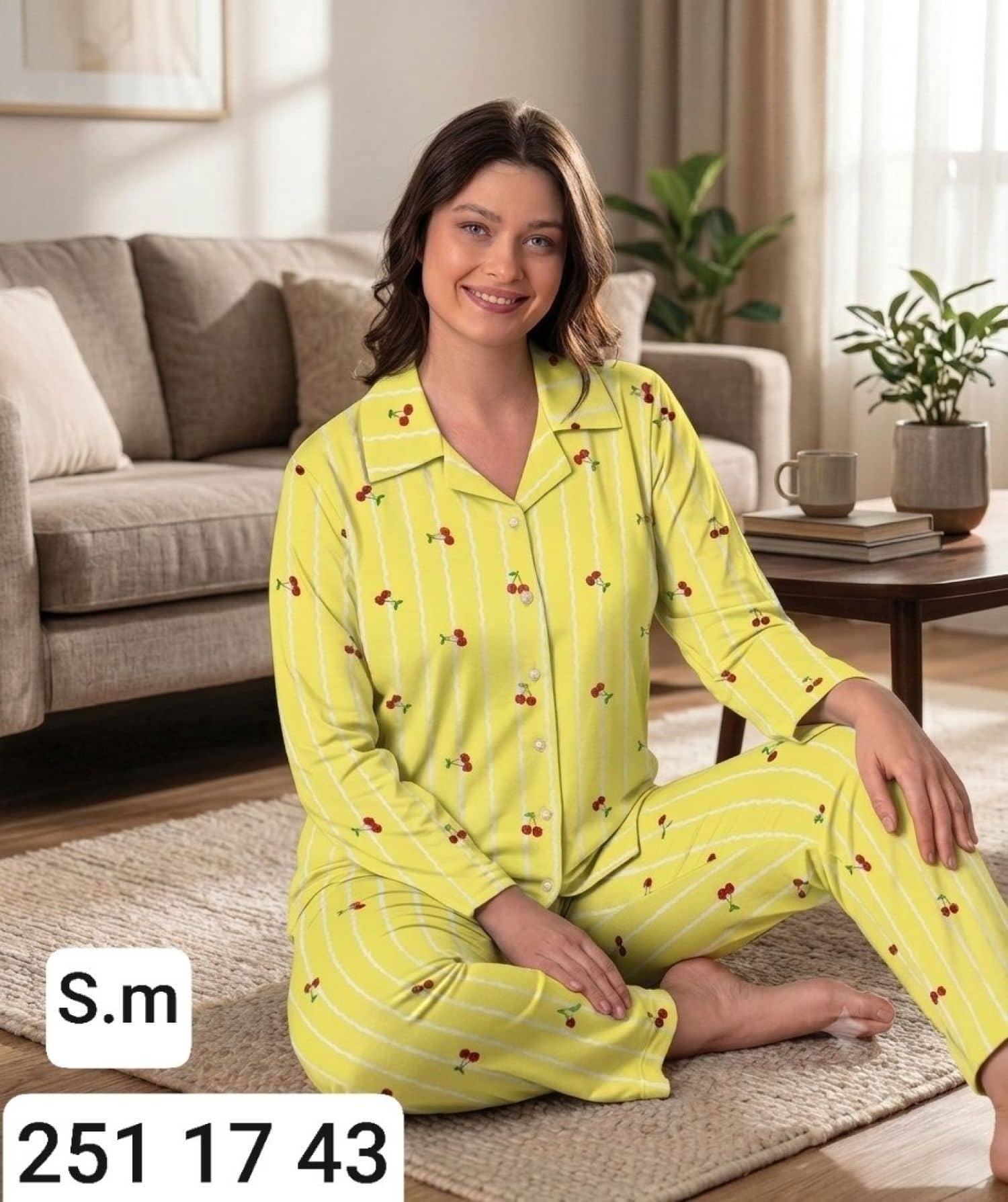 SUET-8400 Button Sleeve Pajama