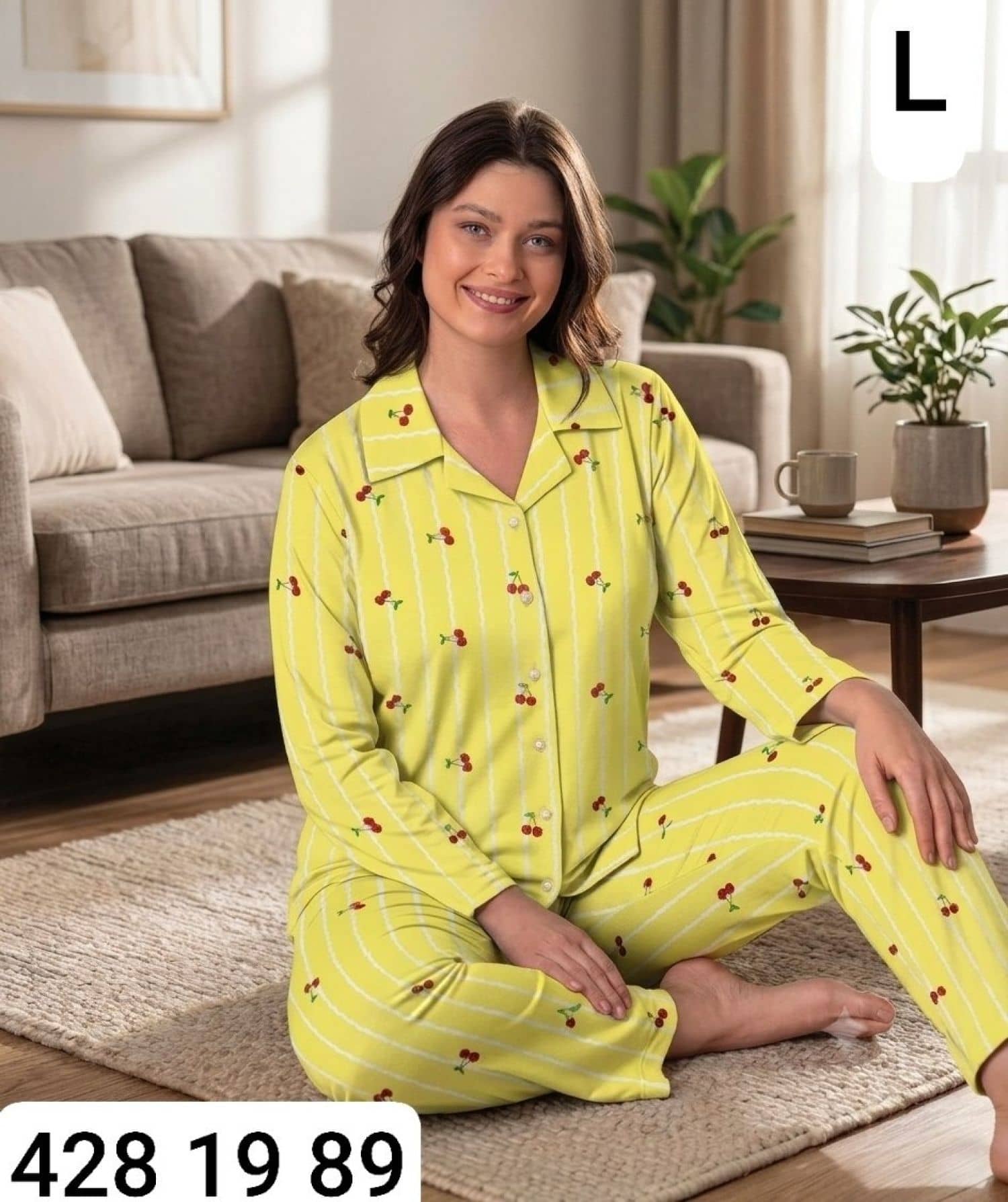 SUET-8400 Button Sleeve Pajama