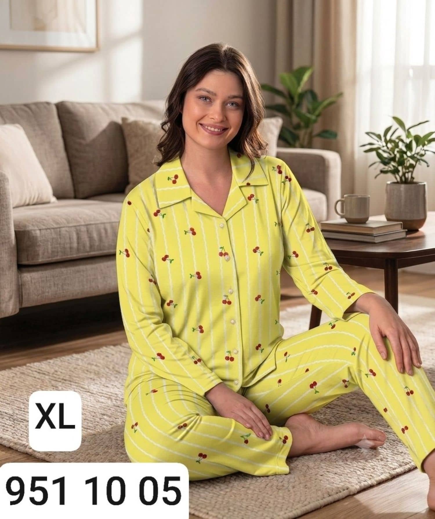 SUET-8400 Button Sleeve Pajama