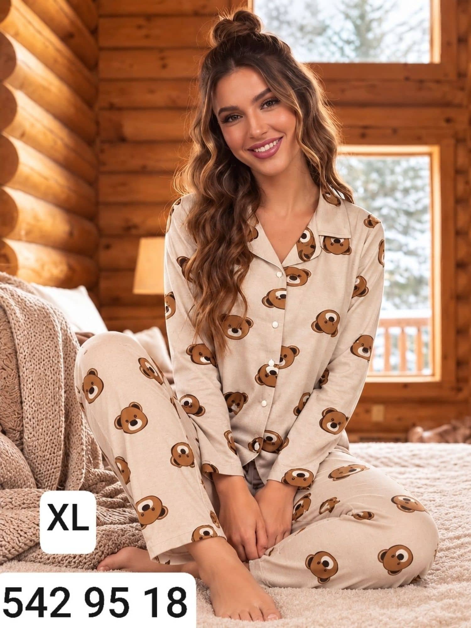 SUET-8400 Düğmeli Kollu Pijama