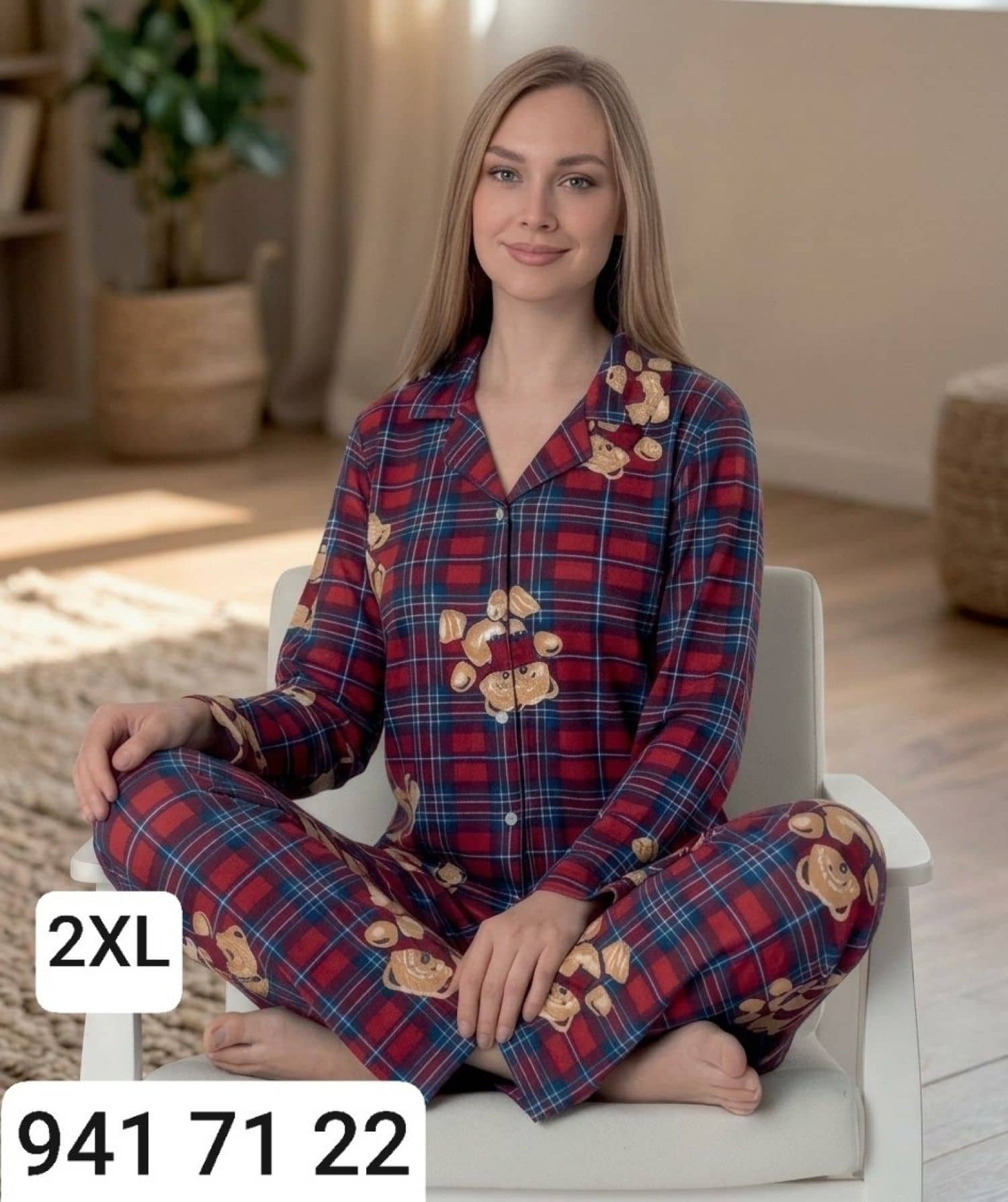 SUET-8400 Button Sleeve Pajama