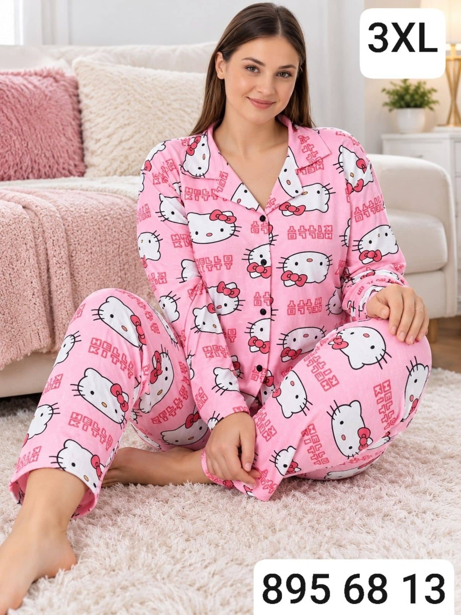 Button Long Sleeve Pajama B-100