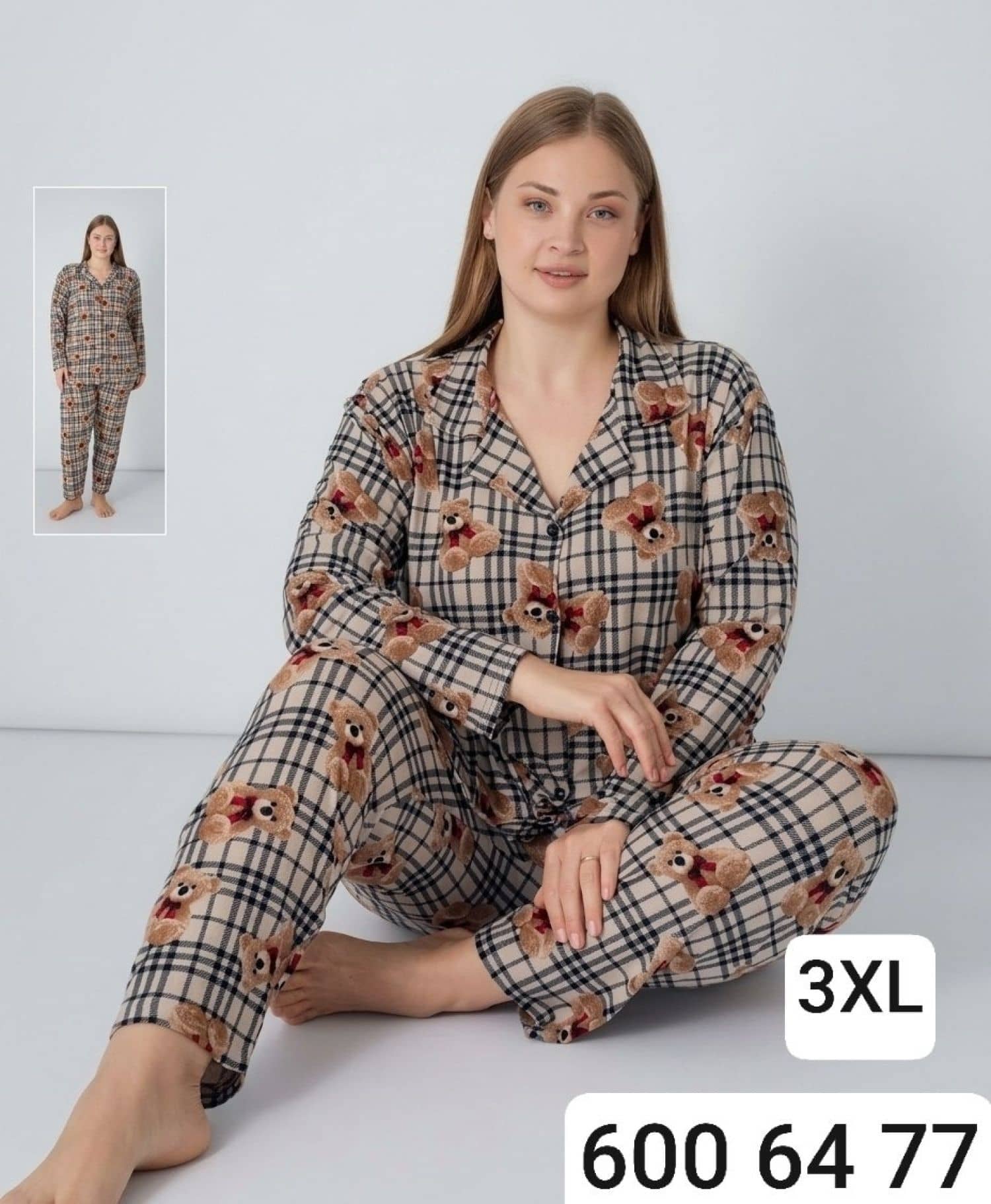 Button Long Sleeve Pajama B-100