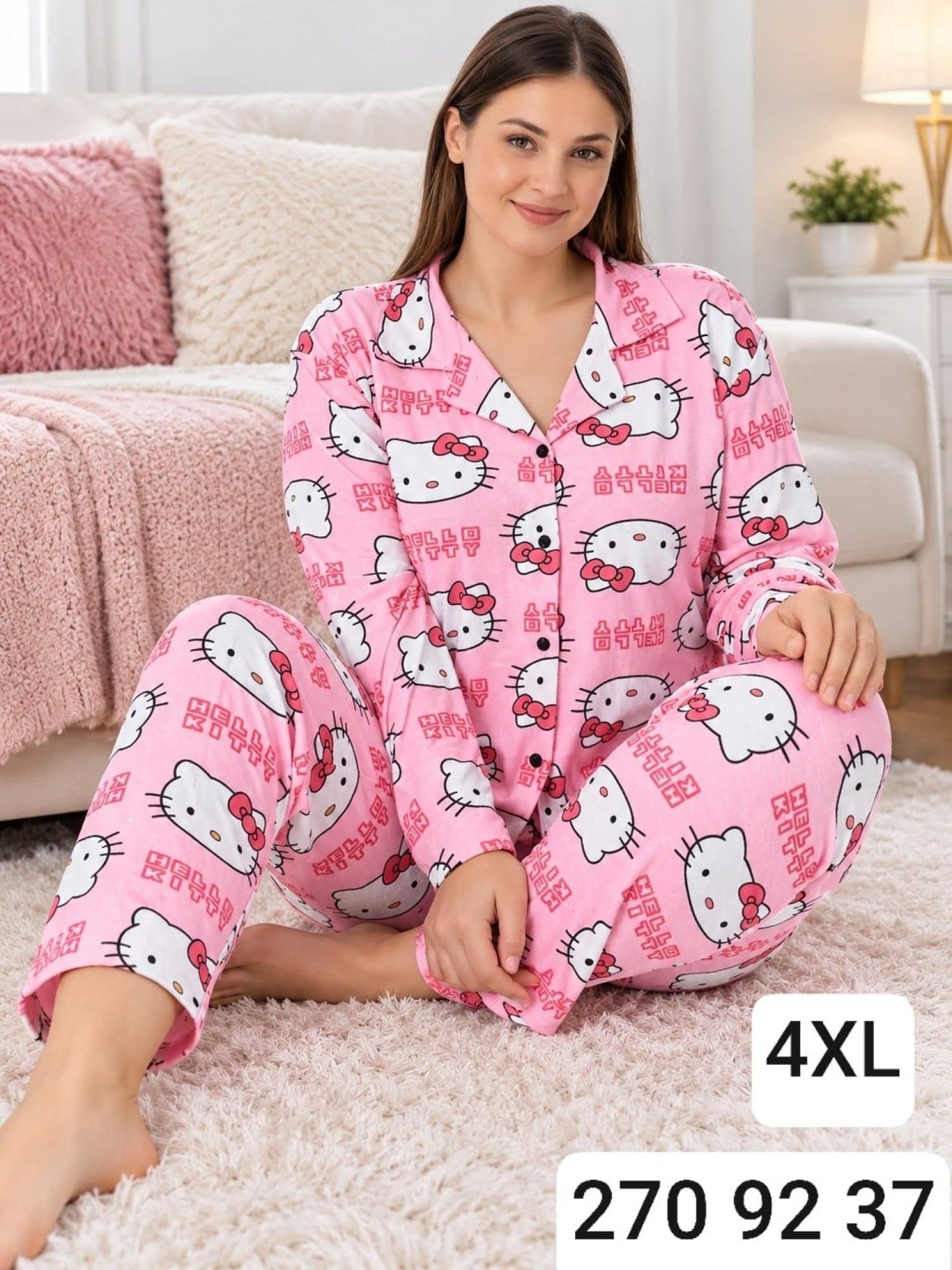 Button Long Sleeve Pajama B-100