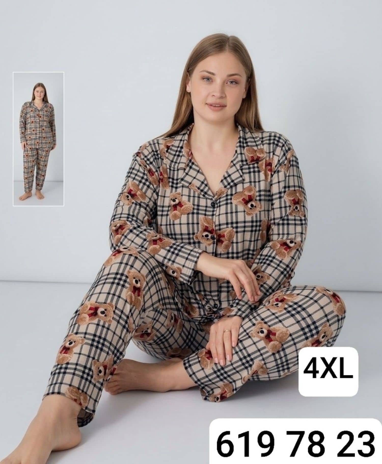 Düğme Kollu Pijama B-100