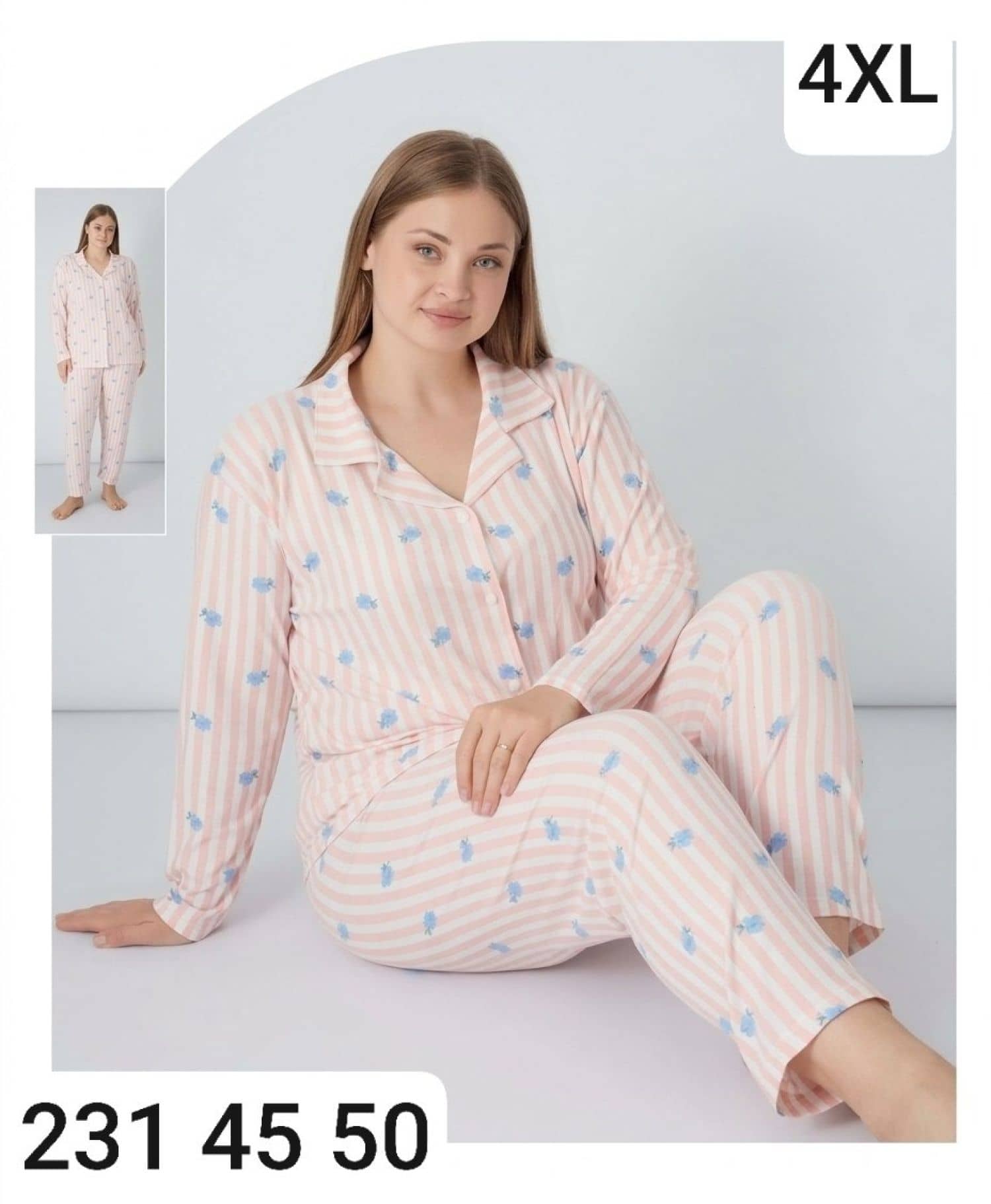 Düğme Kollu Pijama B-100