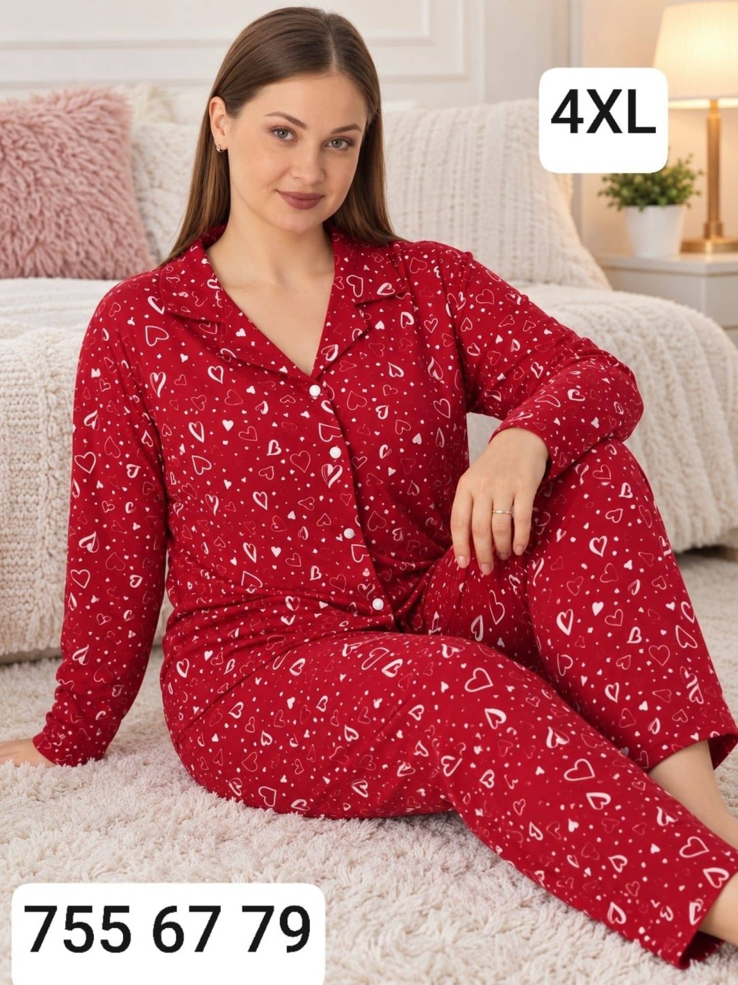 Düğme Kollu Pijama B-100