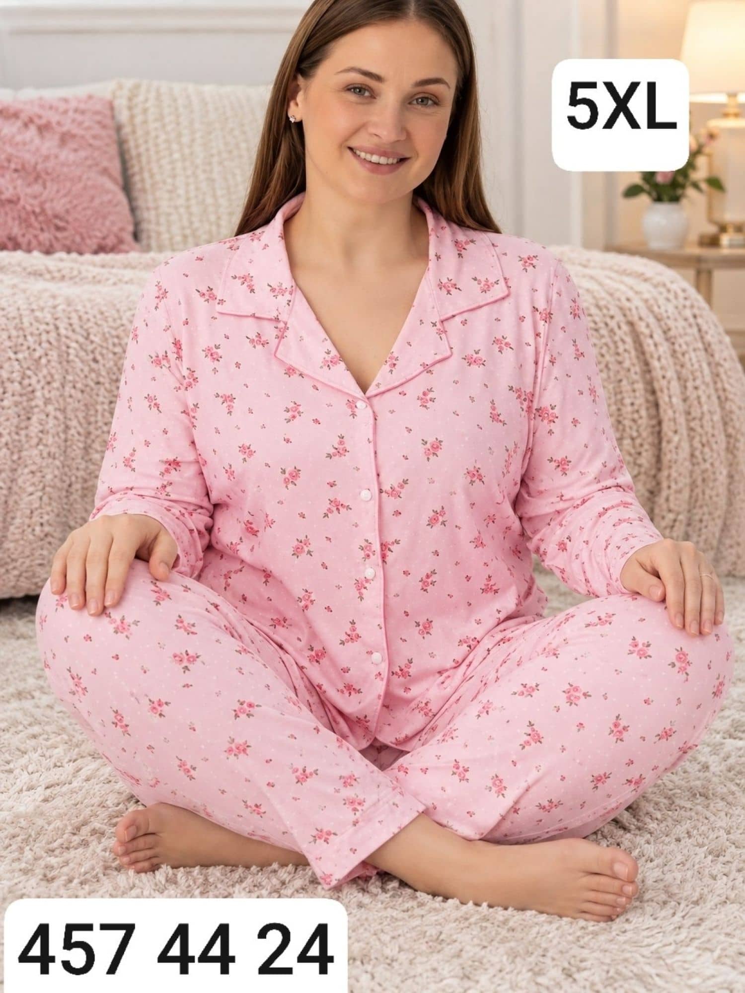 Button-Sleeve Pajama B-100
