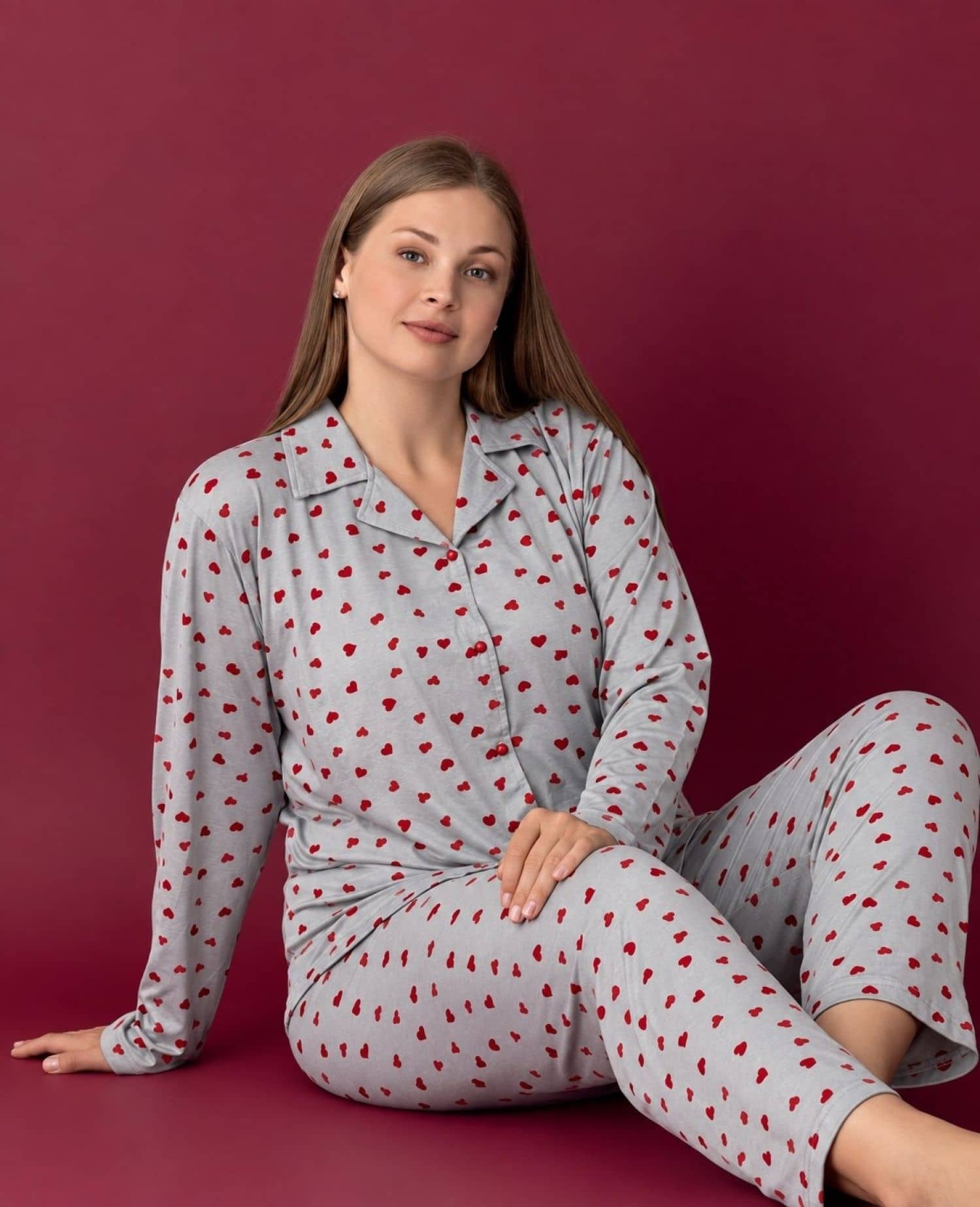 Jumbo Button Long Sleeve Pajama MAV-7000