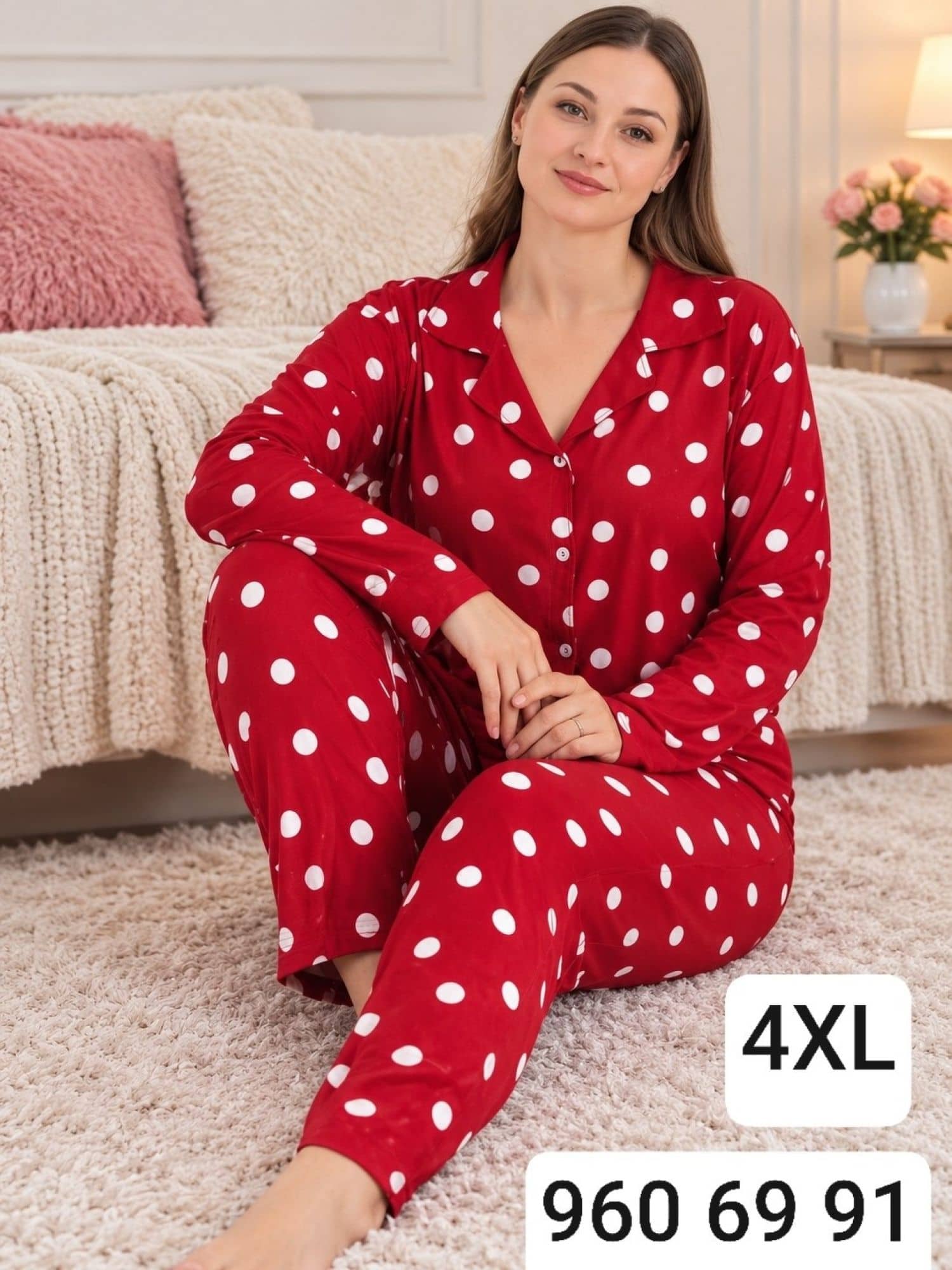 Button Long Sleeve Pajama B-100