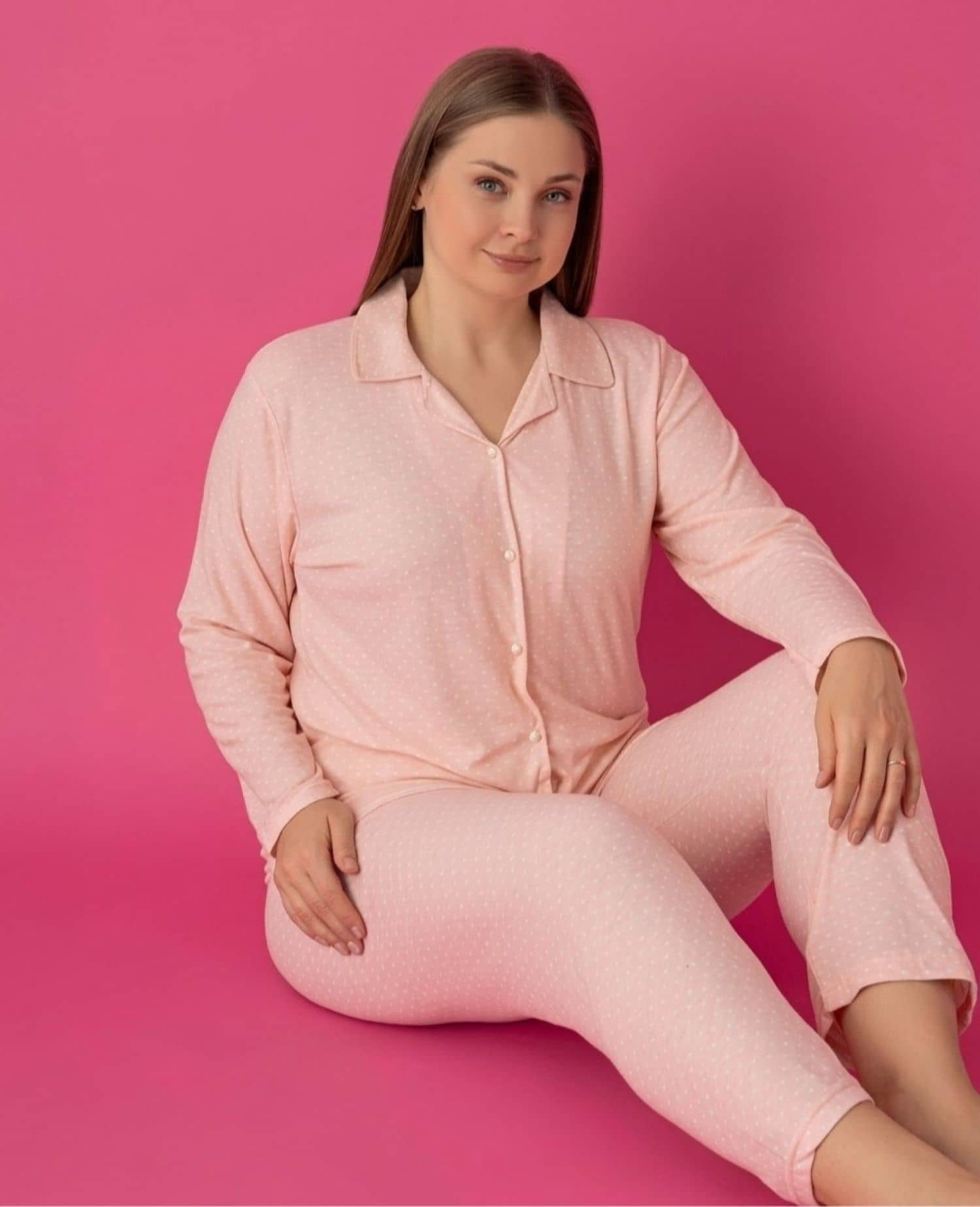 Jumbo Düğme Kollu Pijama FEE-6500