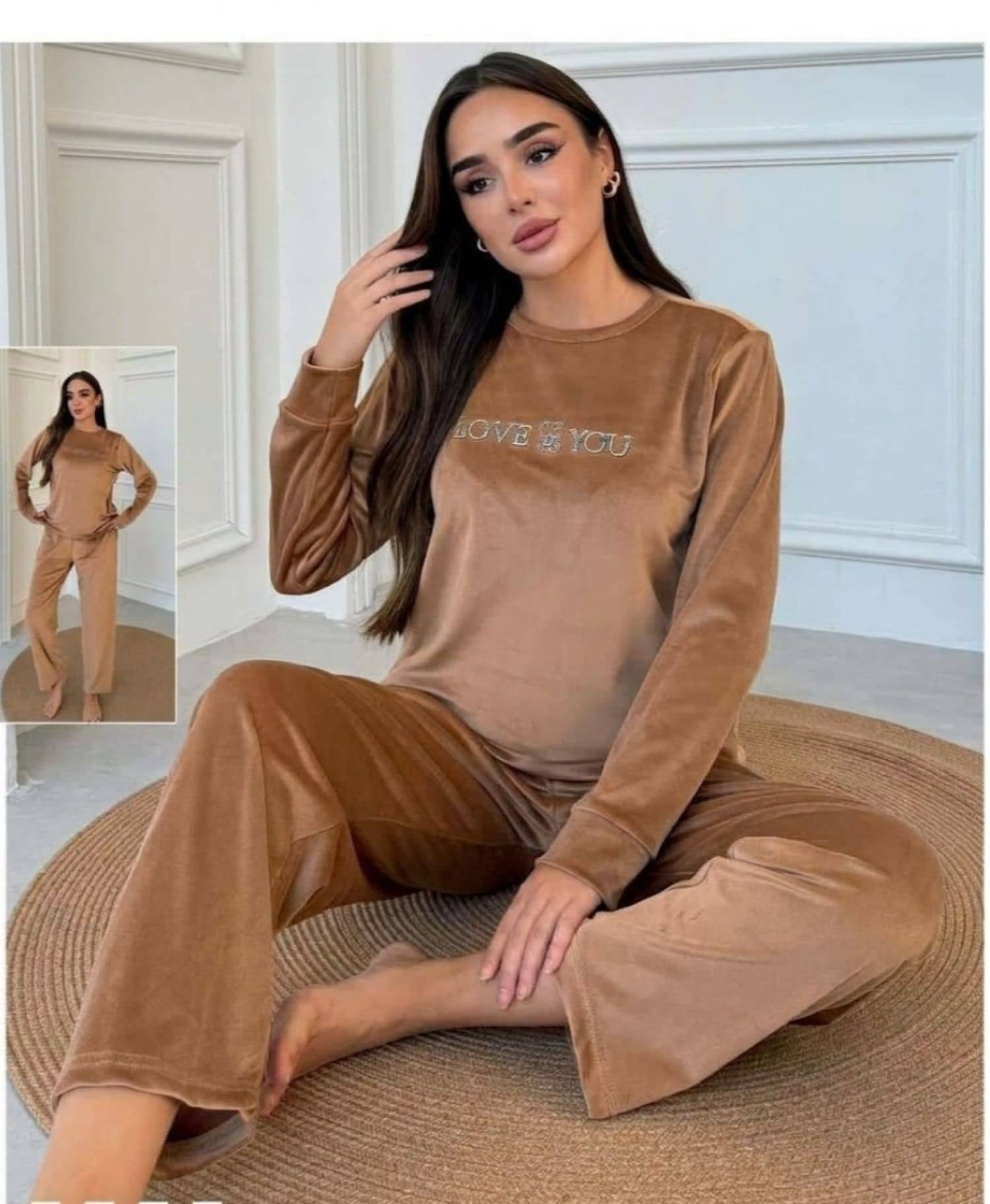 Düz Kadife Pijama KA-013