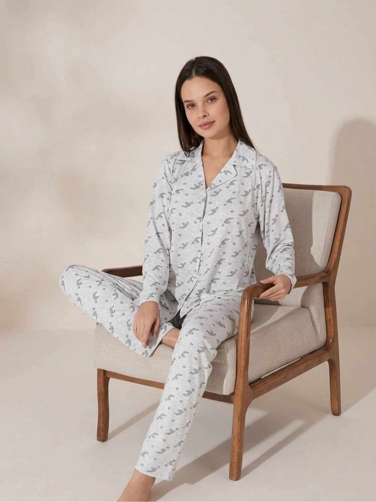 Button Long Sleeve Pajama mav-7000