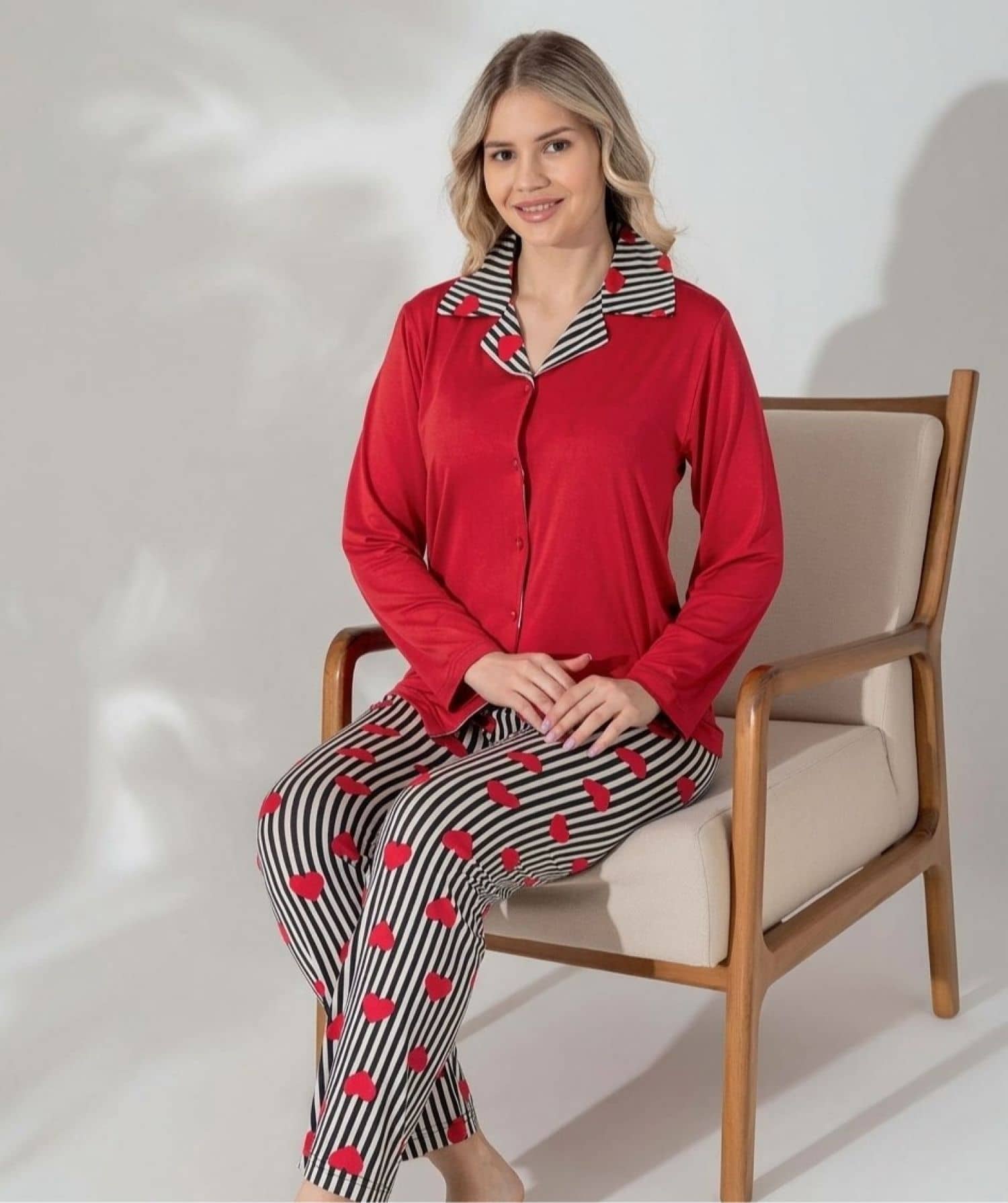 Button Long Sleeve Pajama mav-7000