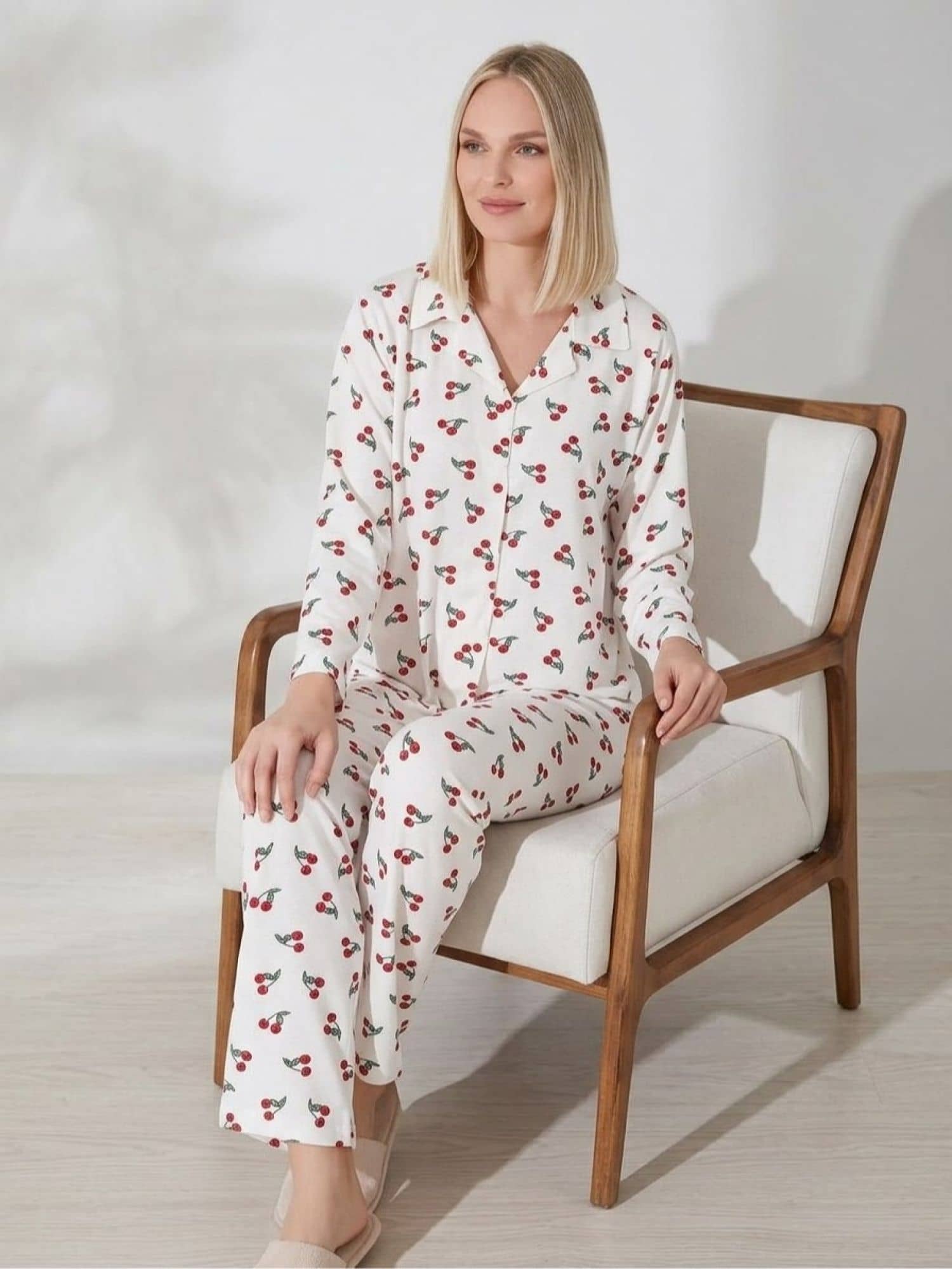Button Long Sleeve Pajama mav-7000