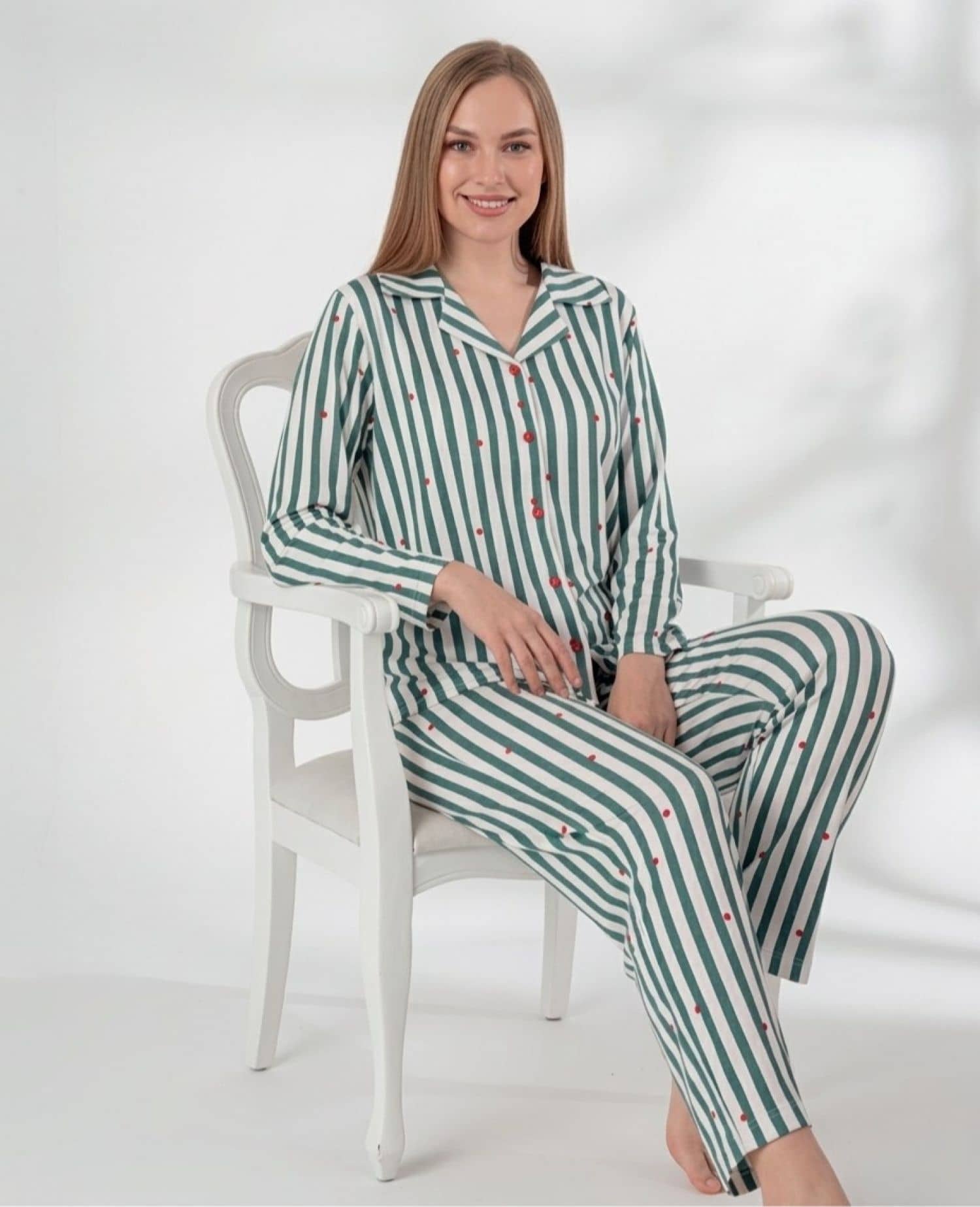 Button Long Sleeve Pajama mav-7000