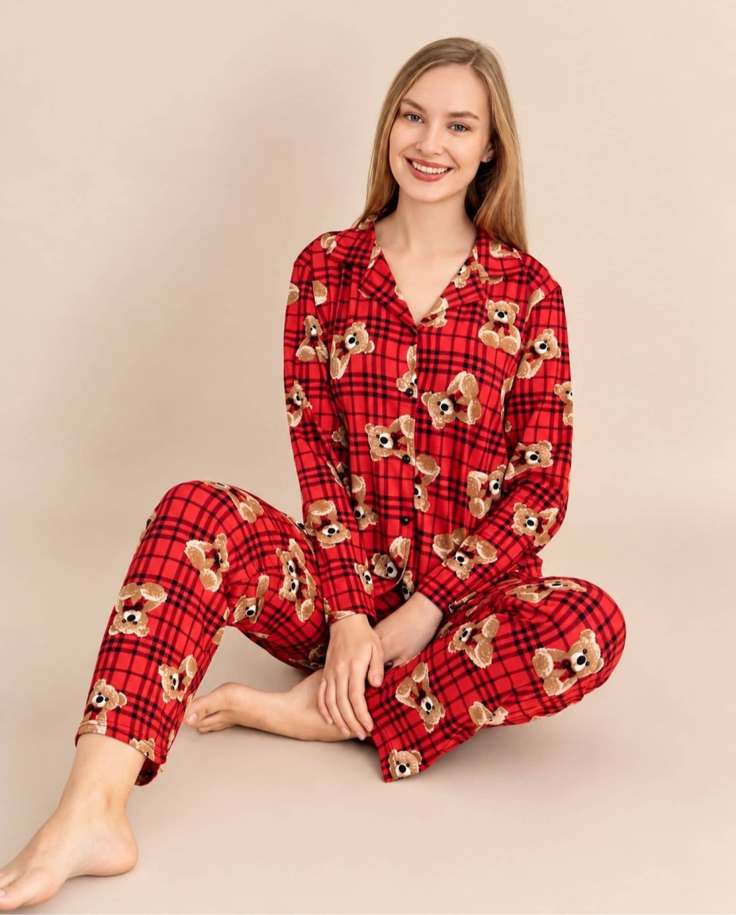 Button Long Sleeve Pajama M-019