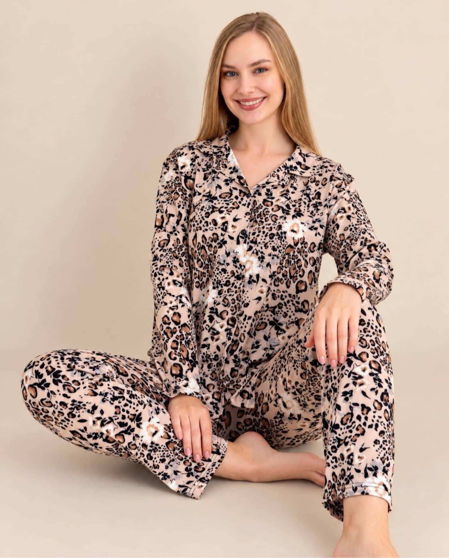 Button Long Sleeve Pajama M-019