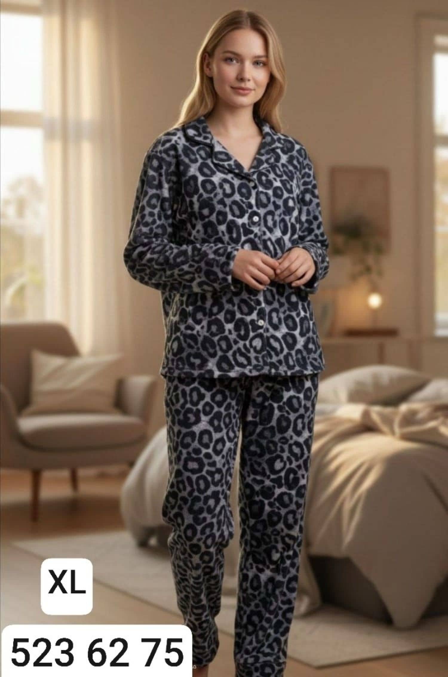 Düğmeli Uzun Kollu Pijama PS-7000