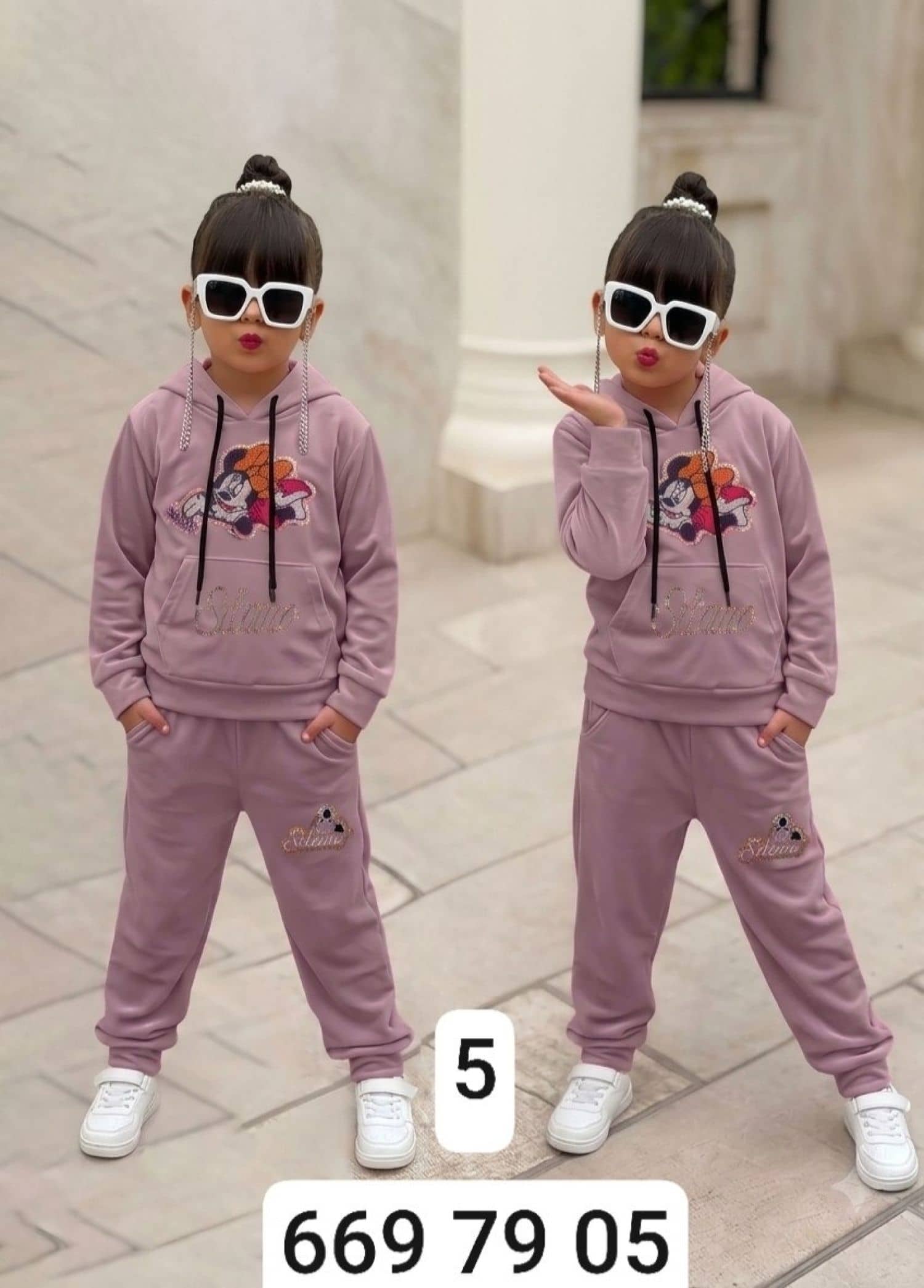 Kız Çocuk Kadife Mickey Pijama