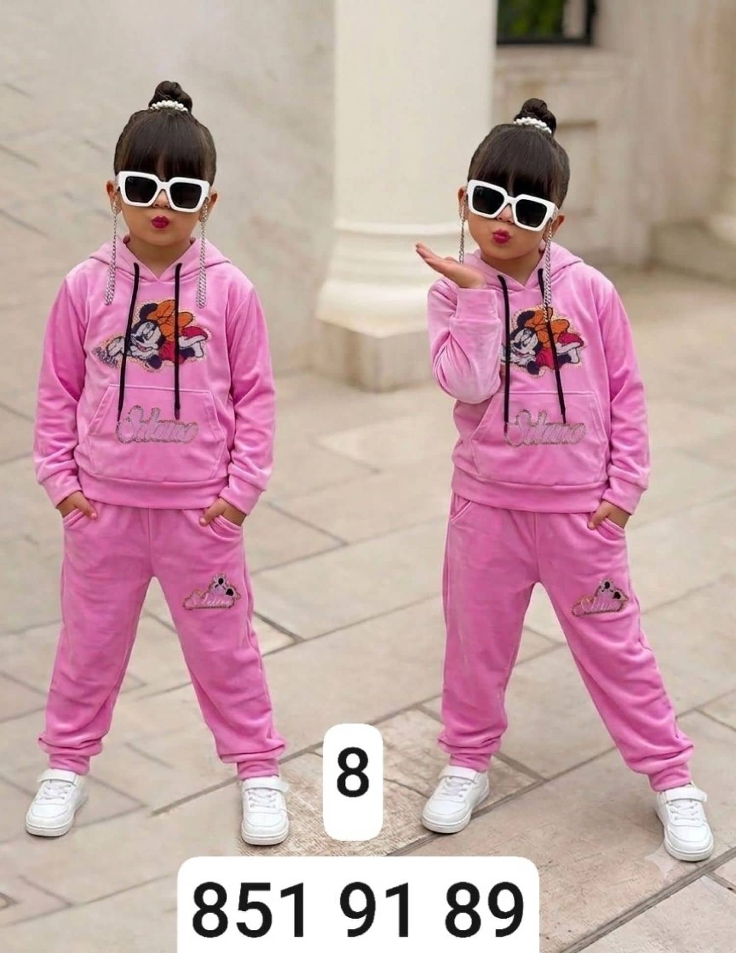 Kız Çocuk Kadife Mickey Pijama
