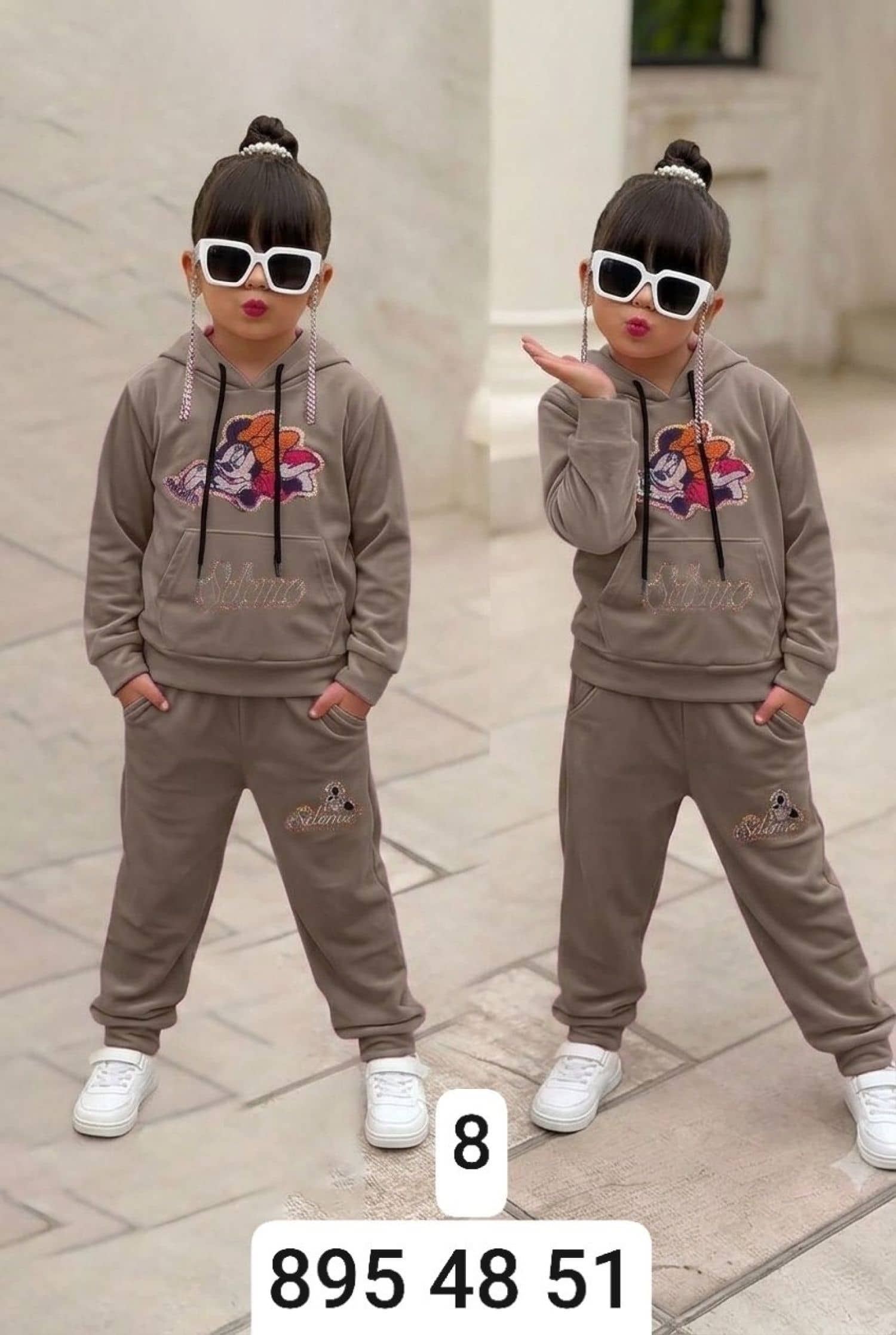 Kız Çocuk Kadife Mickey Pijama