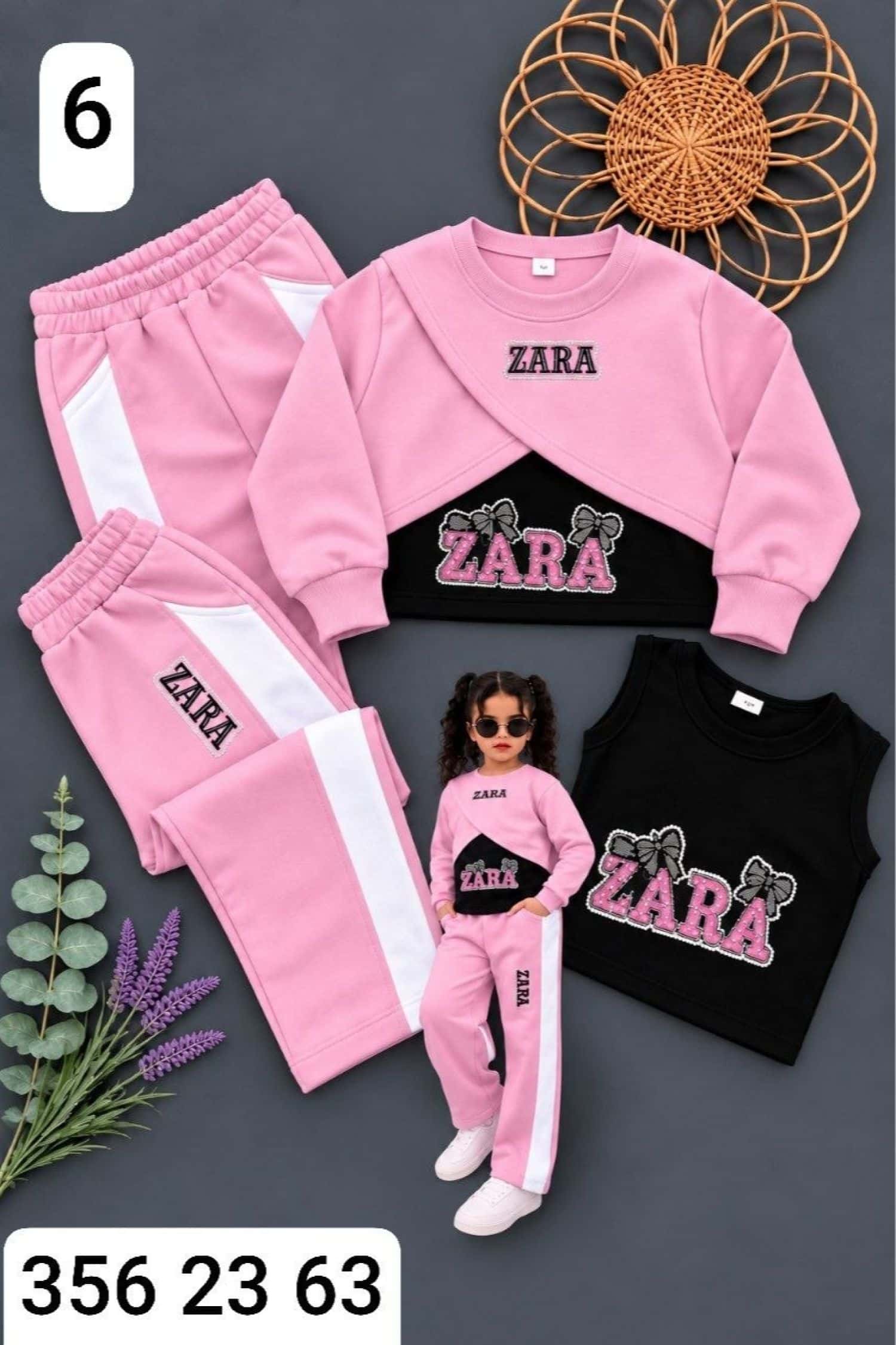 بيجامة بناتي 3 قطع ZARA 1