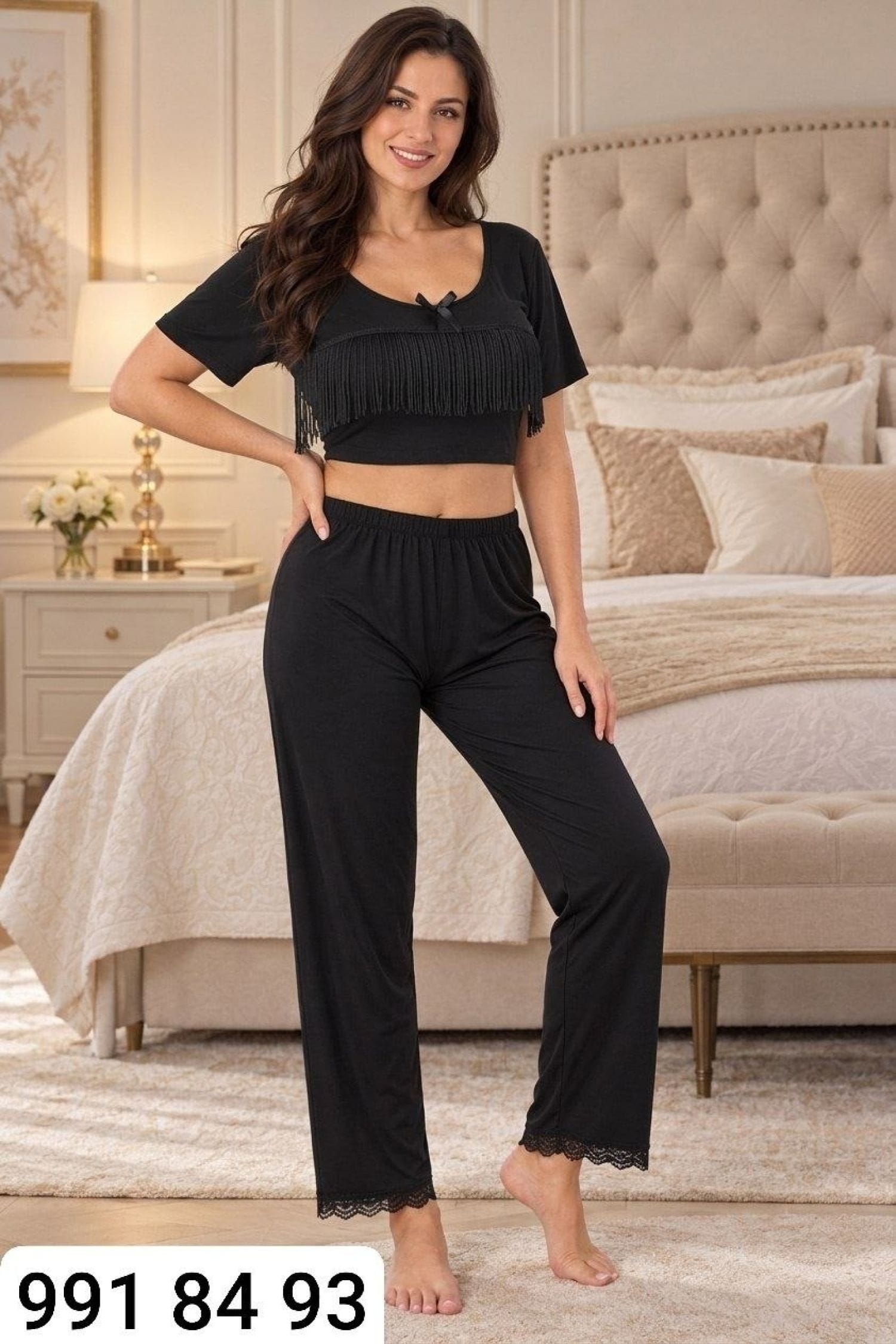 بيجامة نسائي نص كم L2431